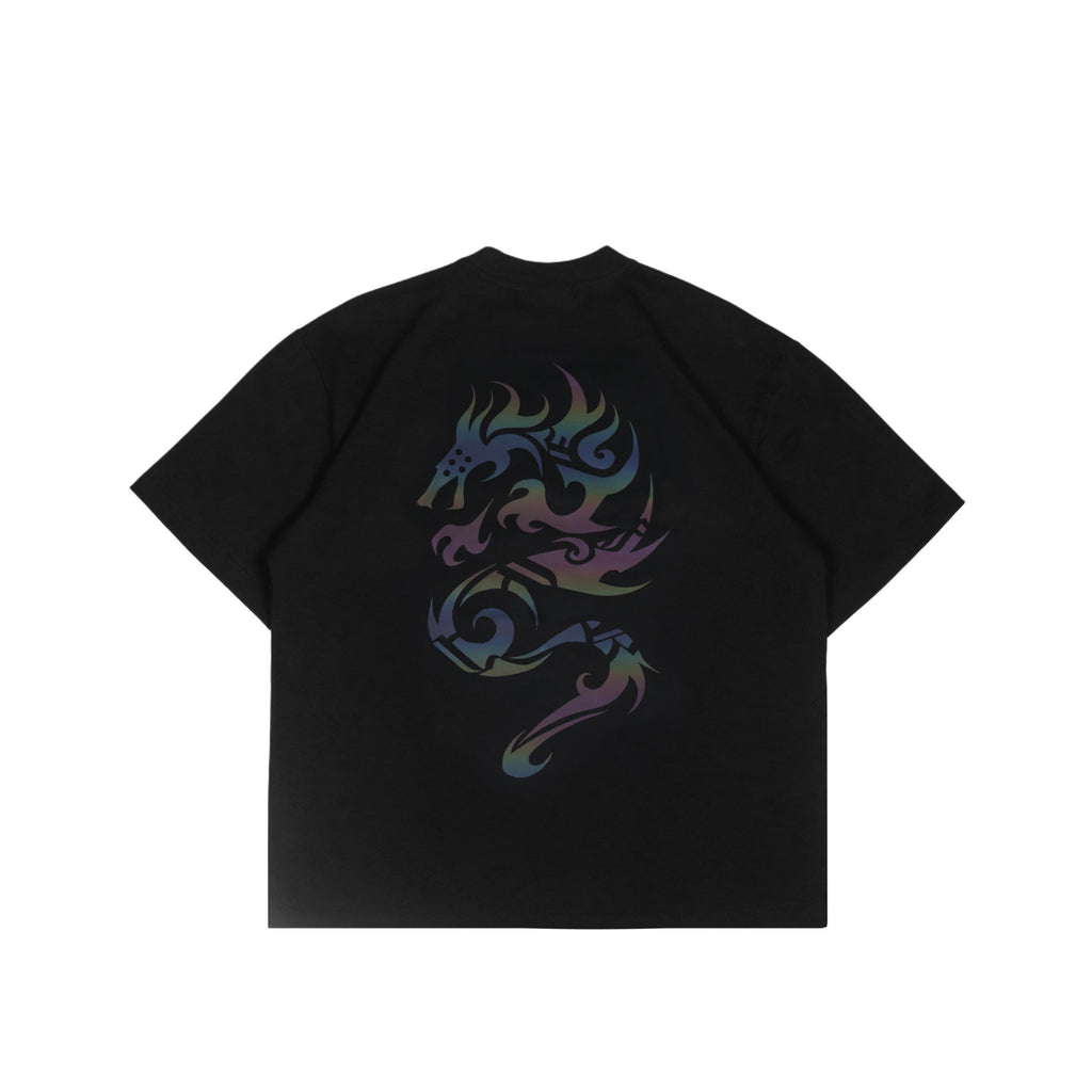 Rainbow Reflective Dragon Aura Tee Black