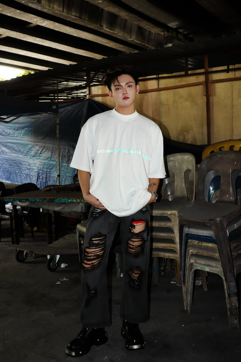 SS25 Rainbow Essential Tee White