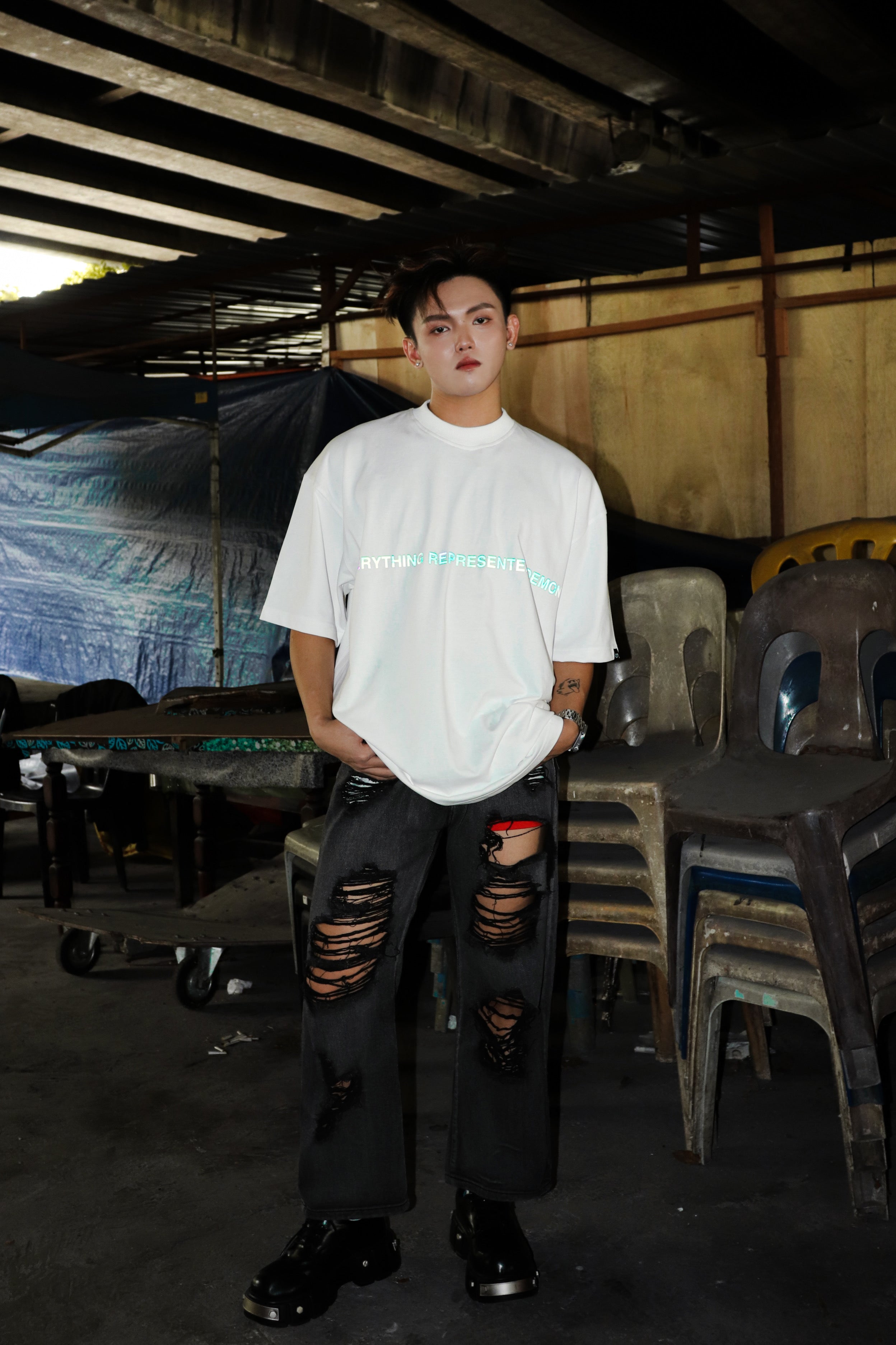 SS25 Rainbow Essential Tee White
