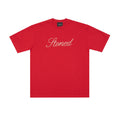 Blessed26 : Cursive Pearl Logo Tee Red
