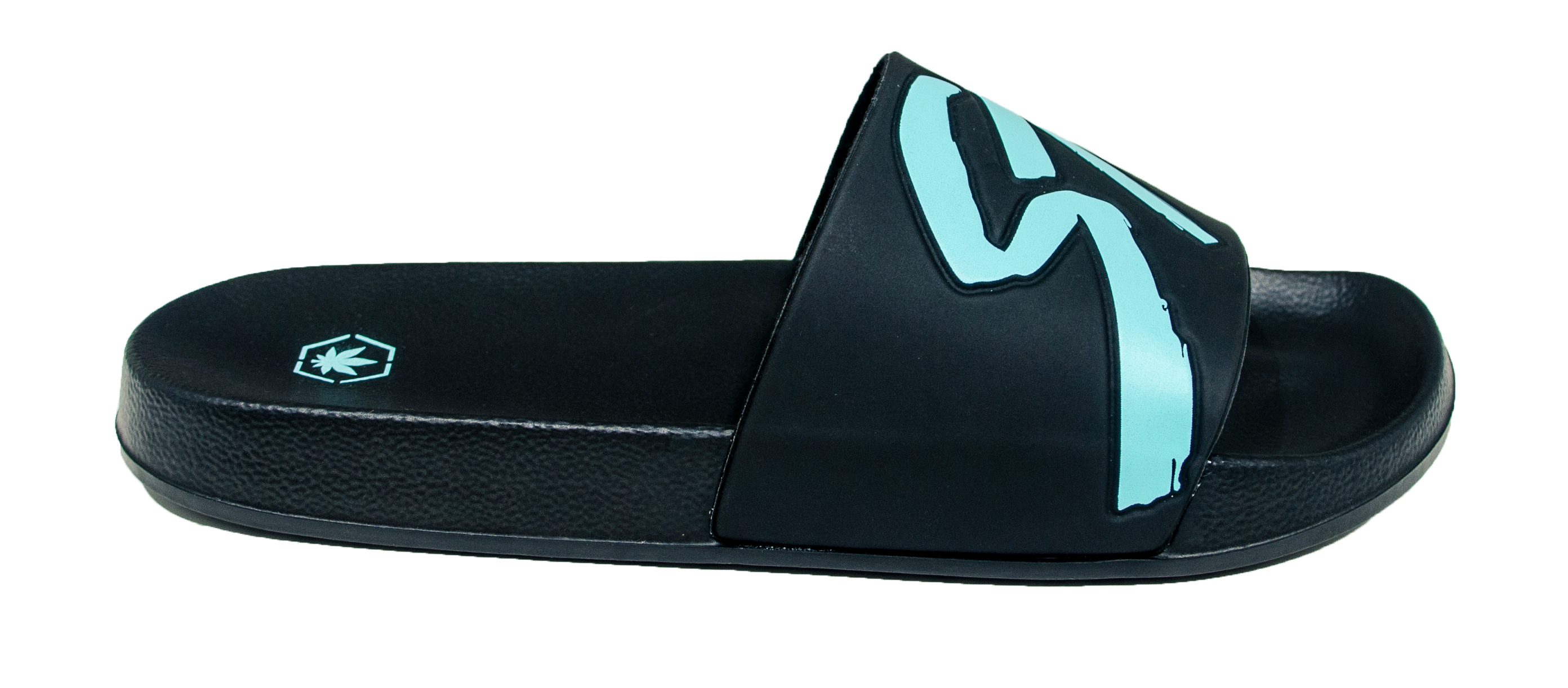 Stoned : Logo Sandals Black Tiffany