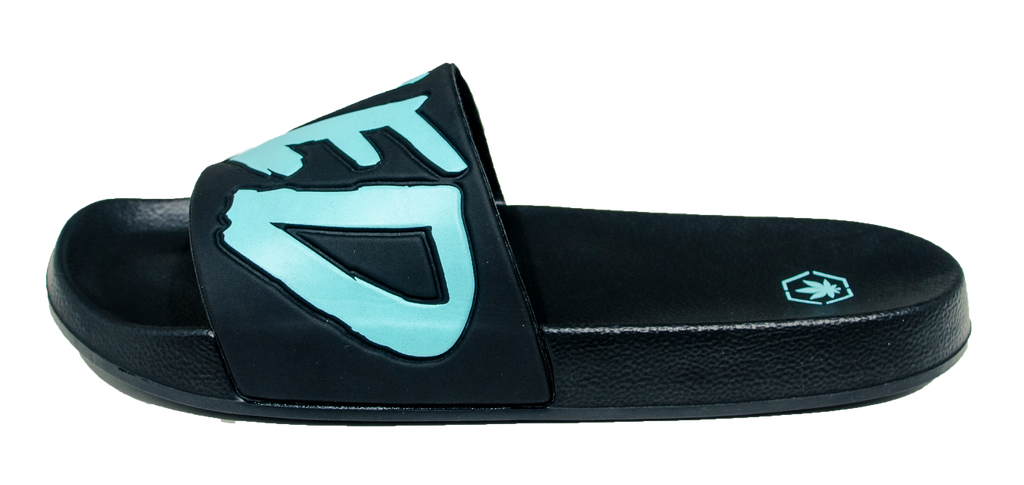 Stoned : Logo Sandals Black Tiffany