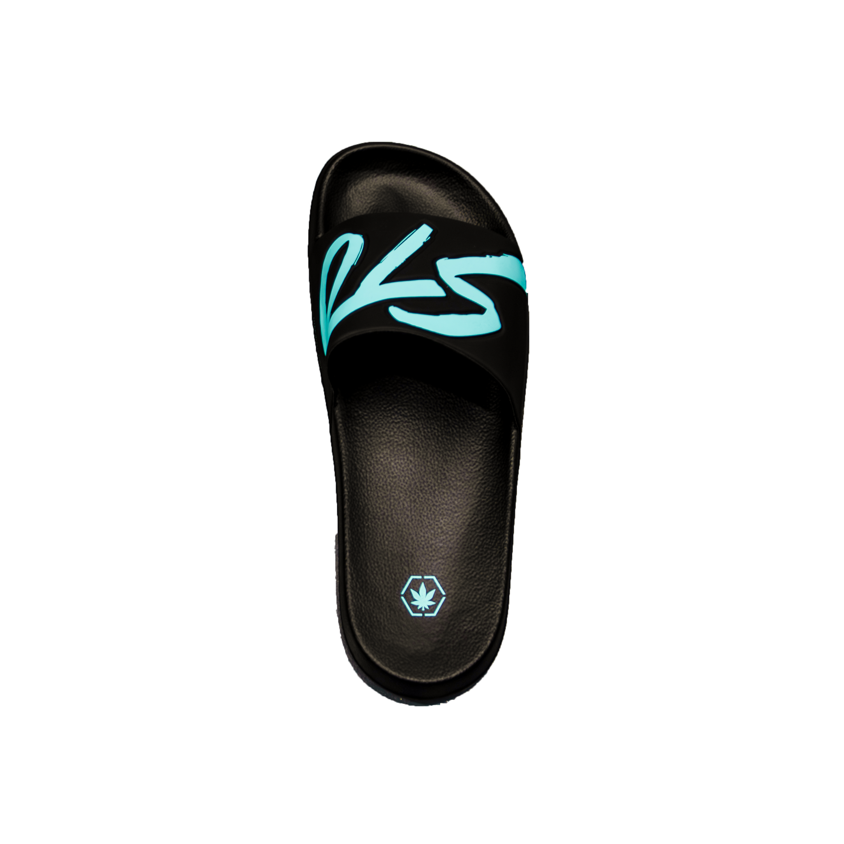 Stoned : Logo Sandals Black Tiffany