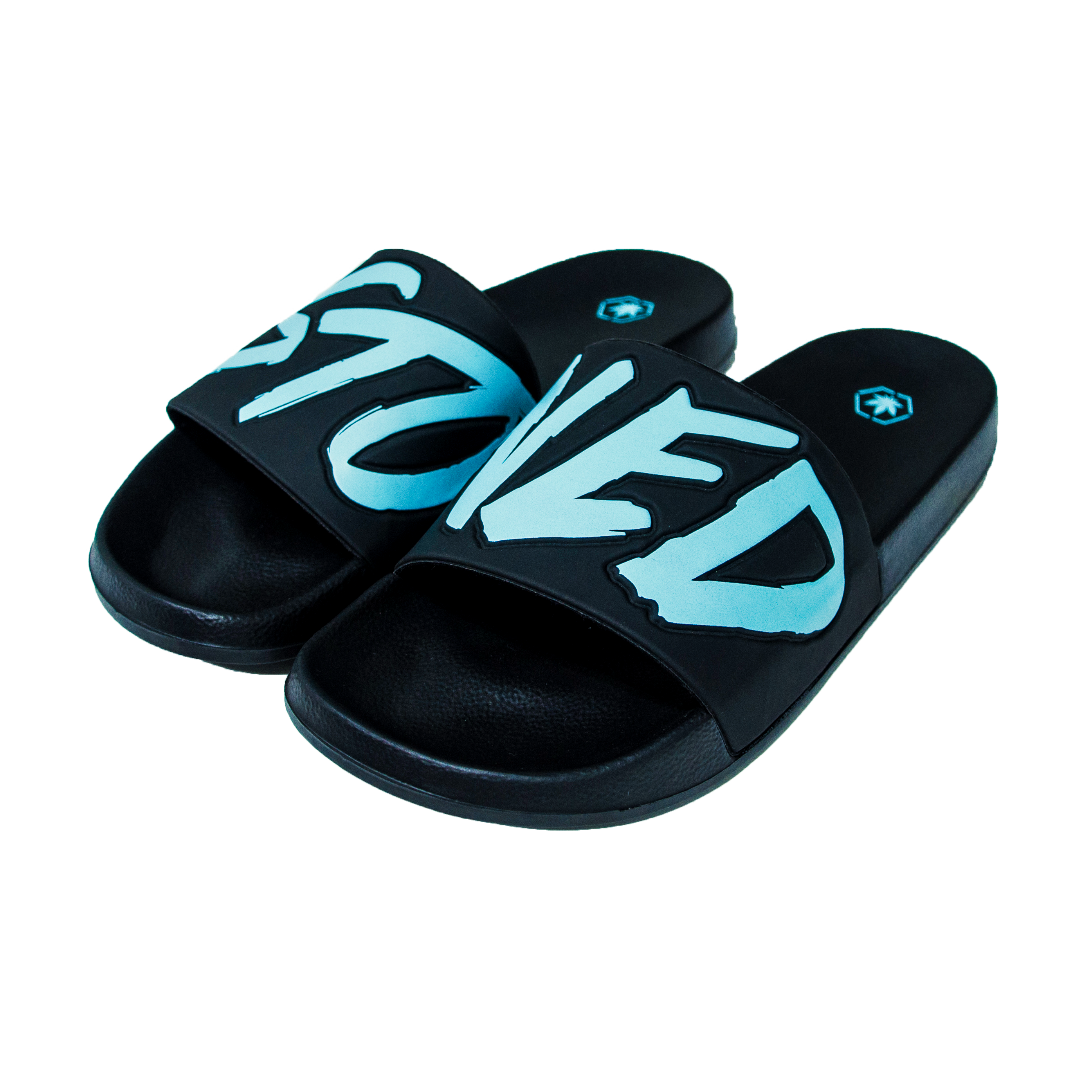 Stoned : Logo Sandals Black Tiffany