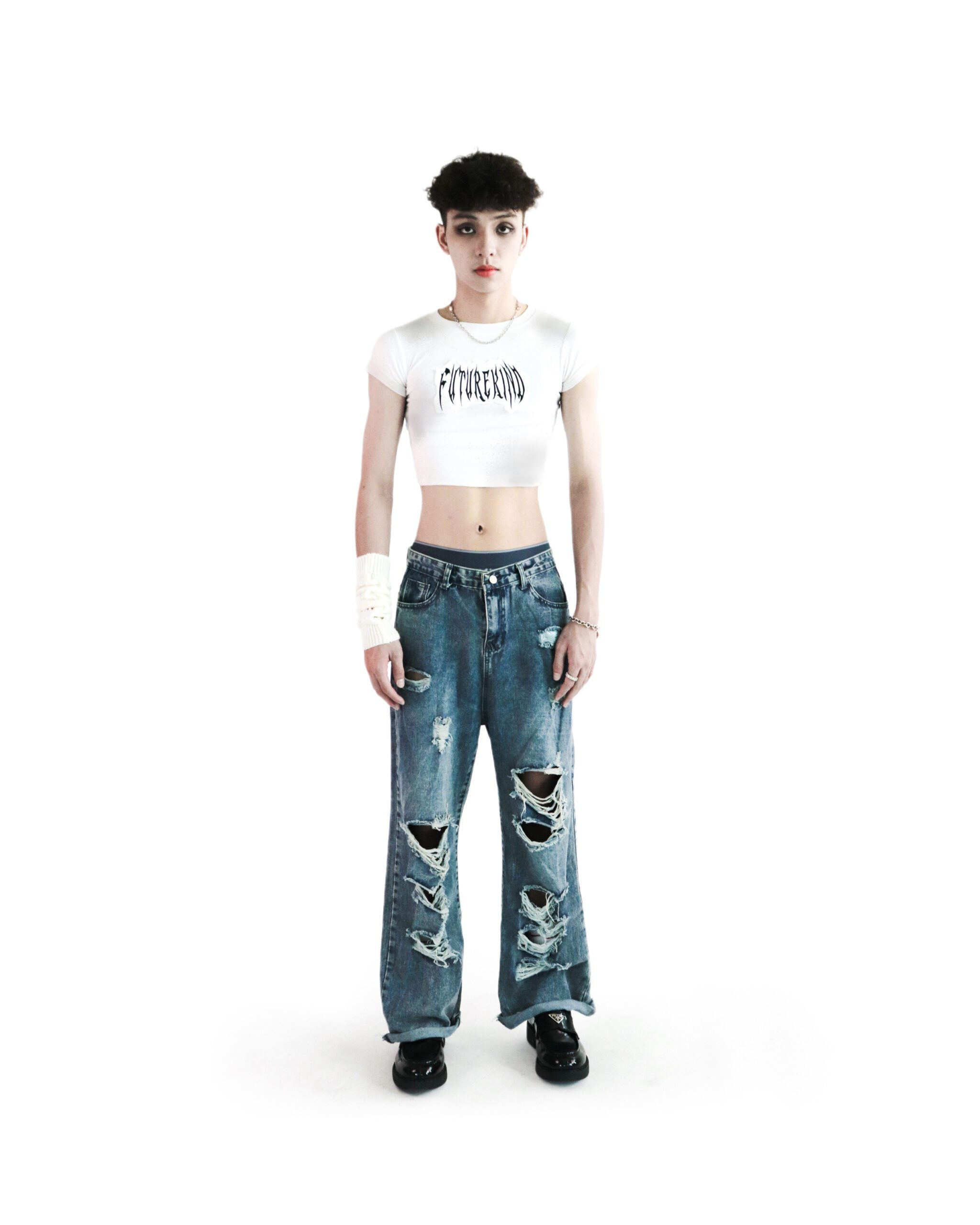 Sand Structure Crop Top Khaki