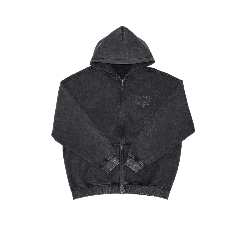 Void : Vintage Washed Zip Hoodie Black