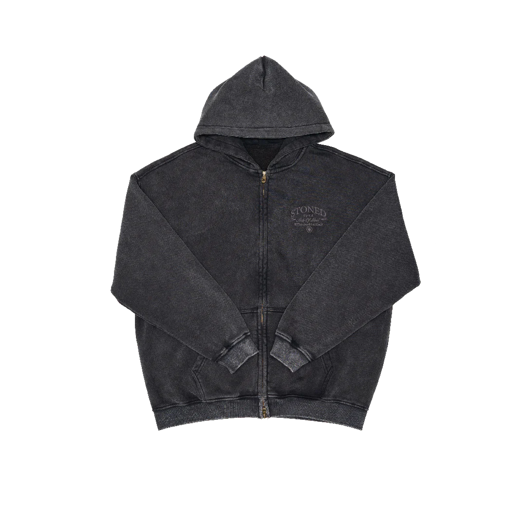 Void : Vintage Washed Zip Hoodie Black