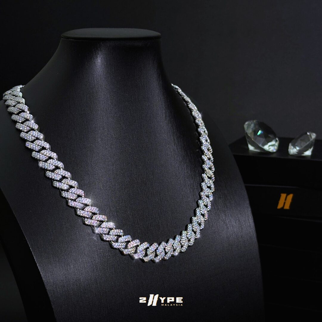 Iced-Out Prong Cuban Link Chain 13mm