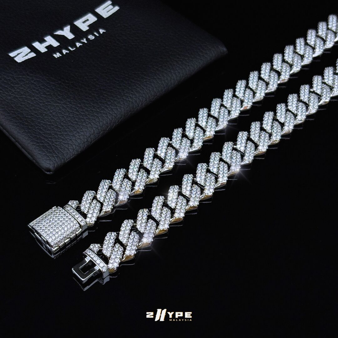 Iced-Out Prong Cuban Link Chain 13mm