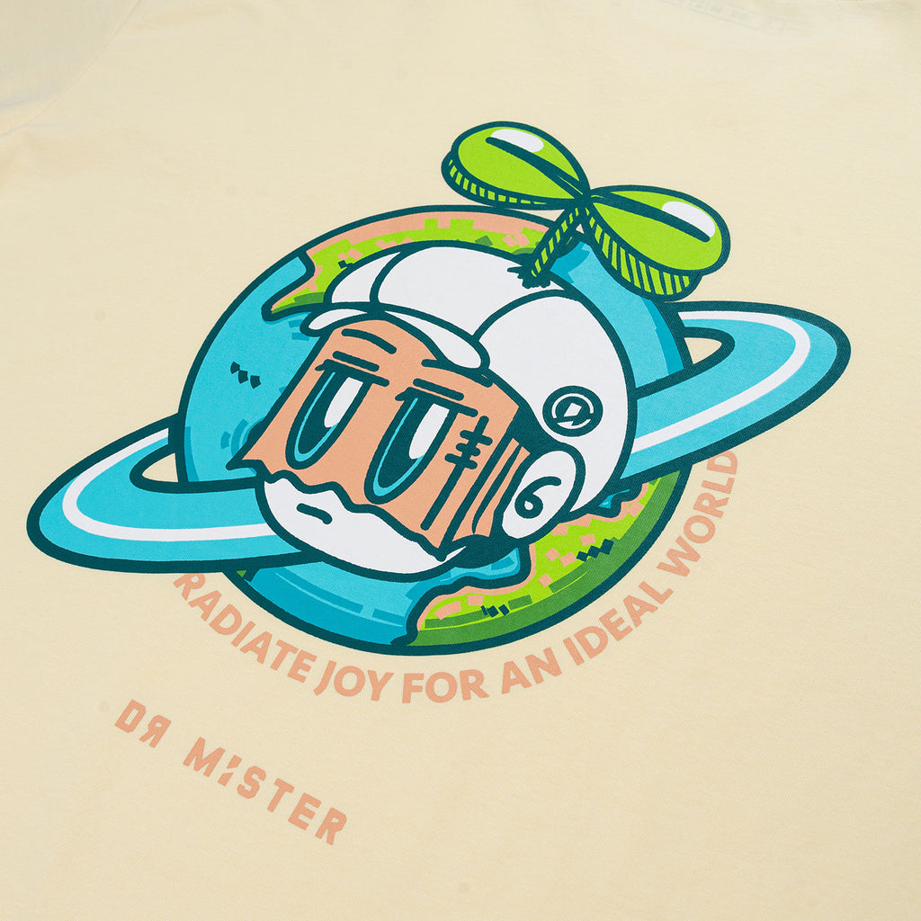 Planet Broad Tee - Cream Yellow