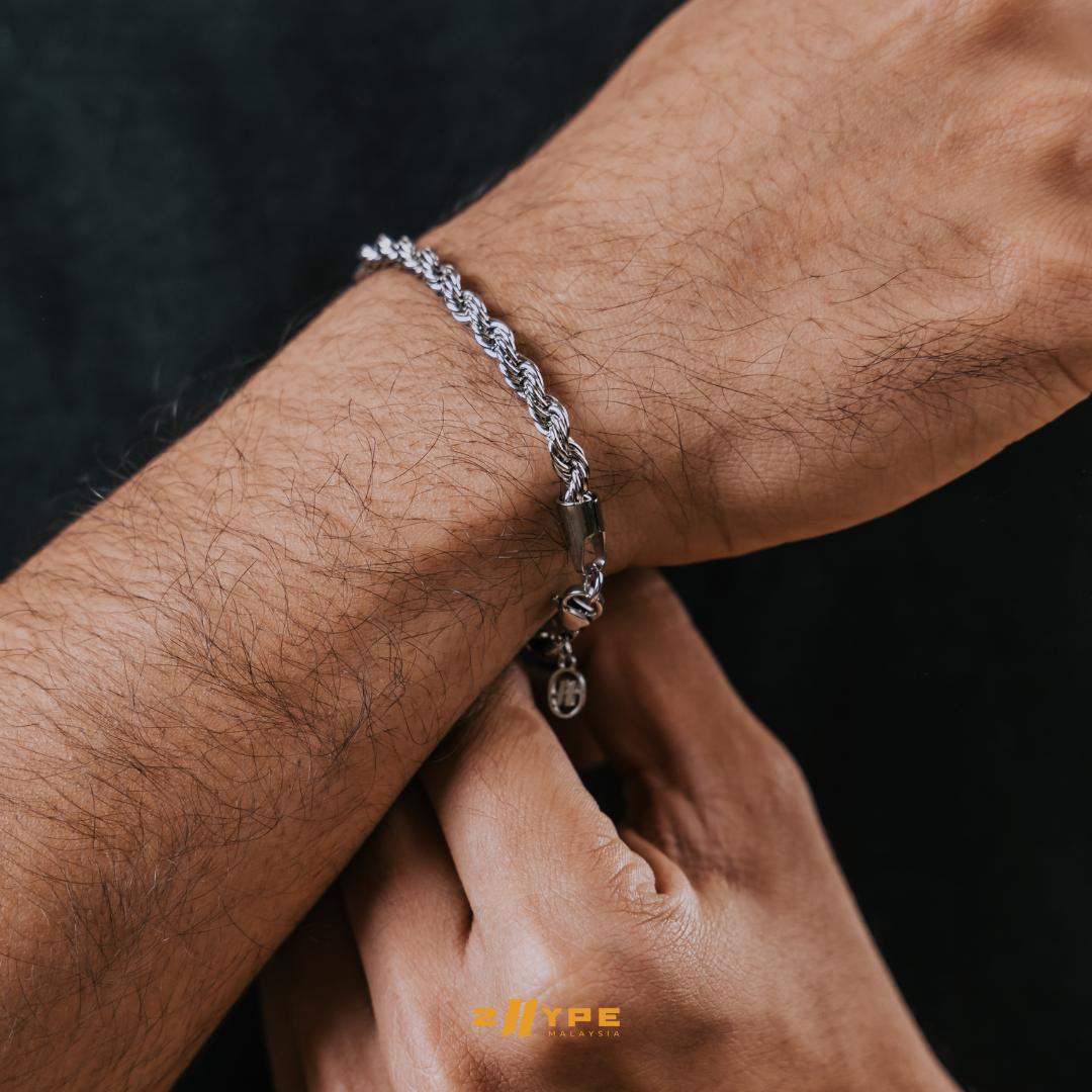 Rope Bracelet (Silver) 4mm