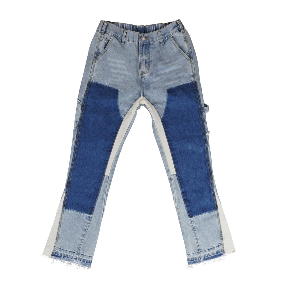 Flare Carpenter Double Knee Jeans (Blue)
