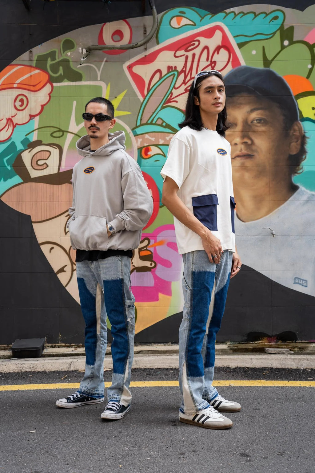 Flare Carpenter Double Knee Jeans (Blue)