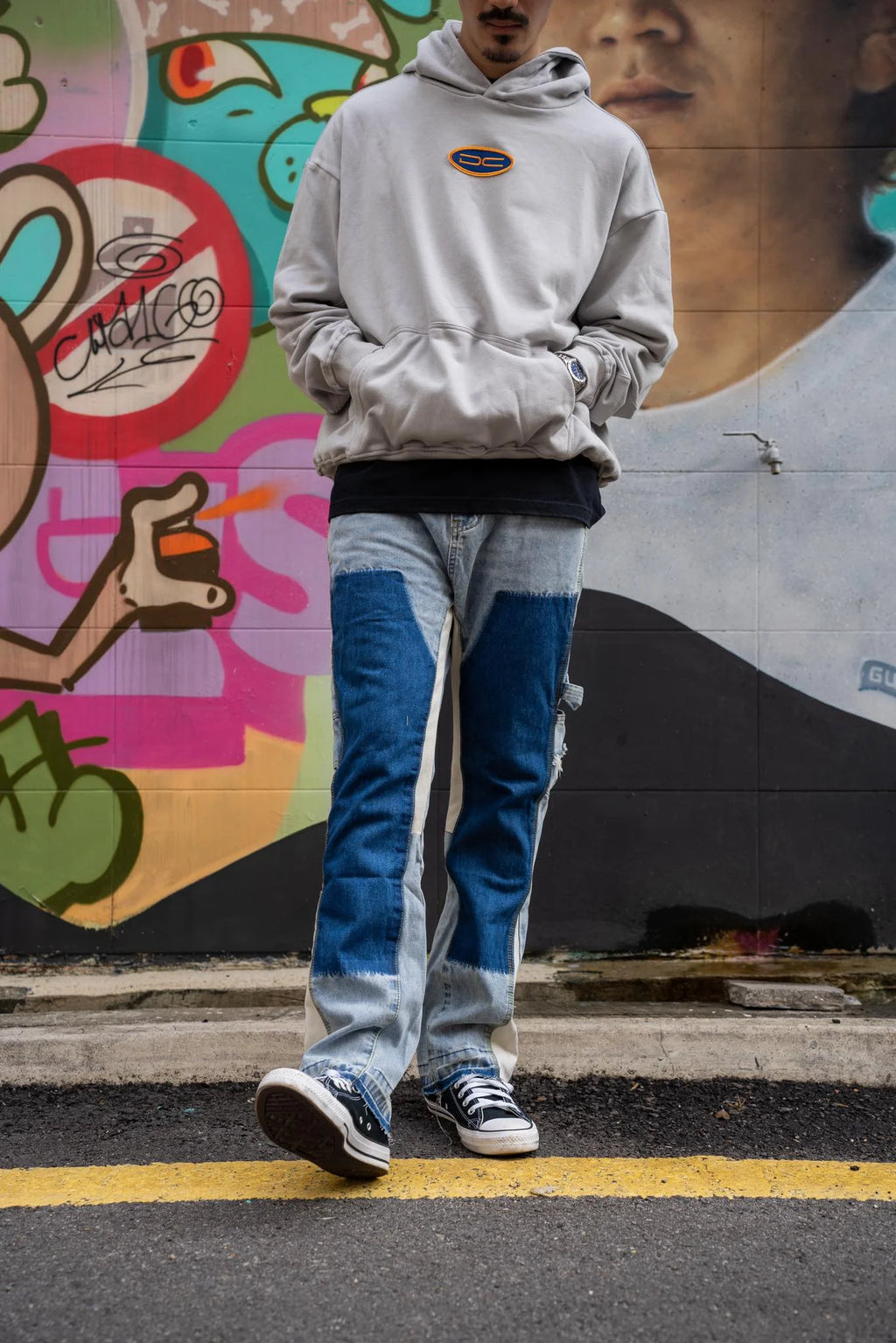 Flare Carpenter Double Knee Jeans (Blue)