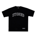 Stoned Retro : Jet Black Varsity Logo Tee Black