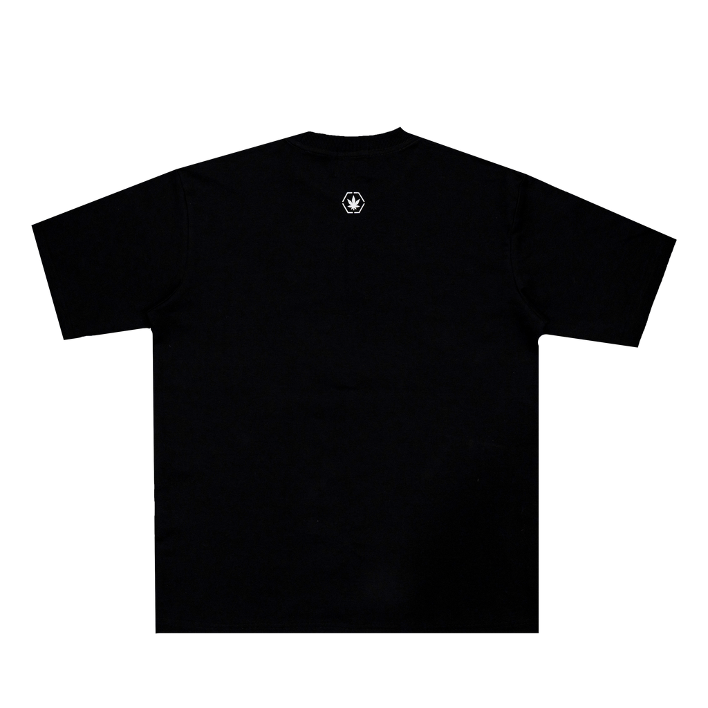 Stoned Retro : Jet Black Varsity Logo Tee Black