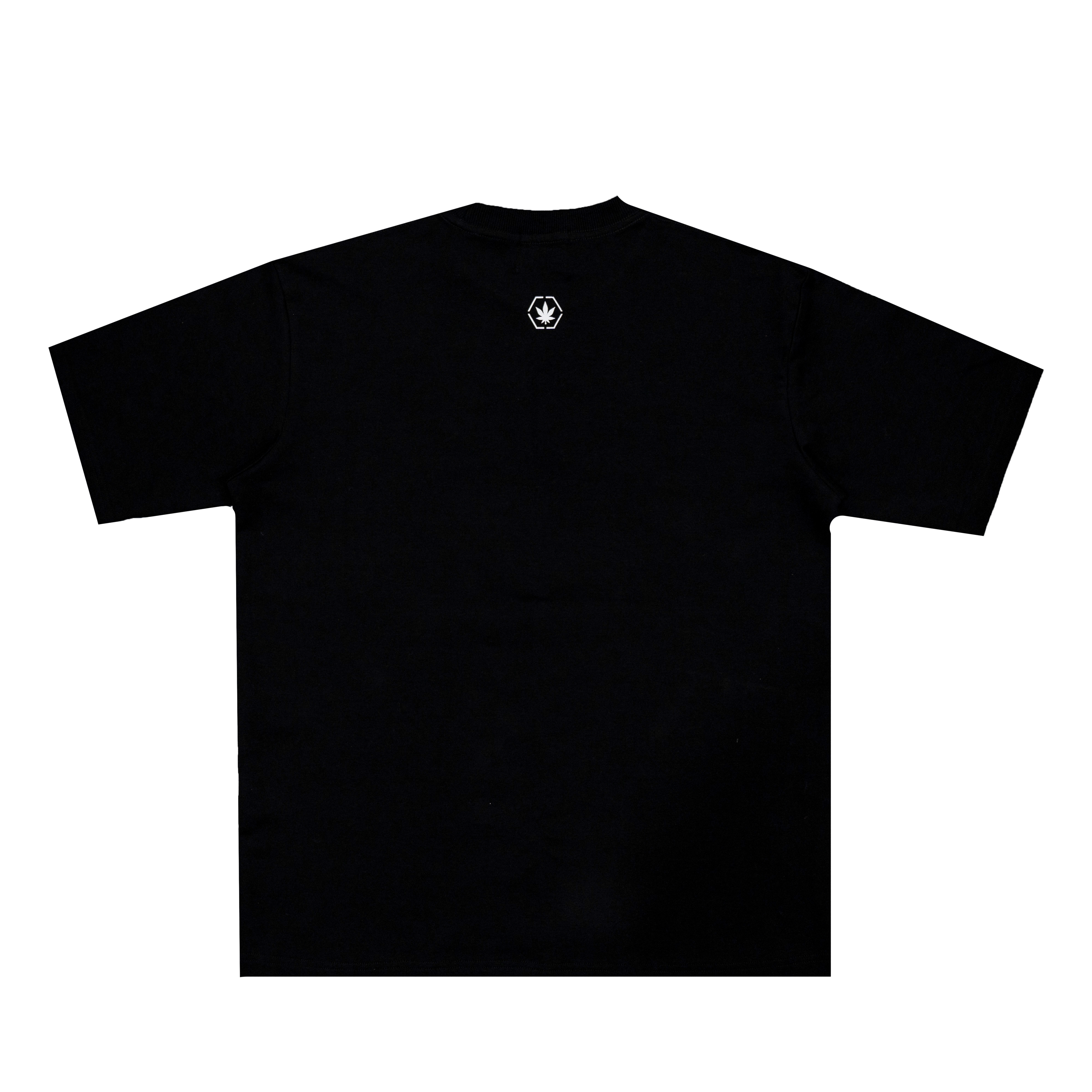 Stoned Retro : Jet Black Varsity Logo Tee Black