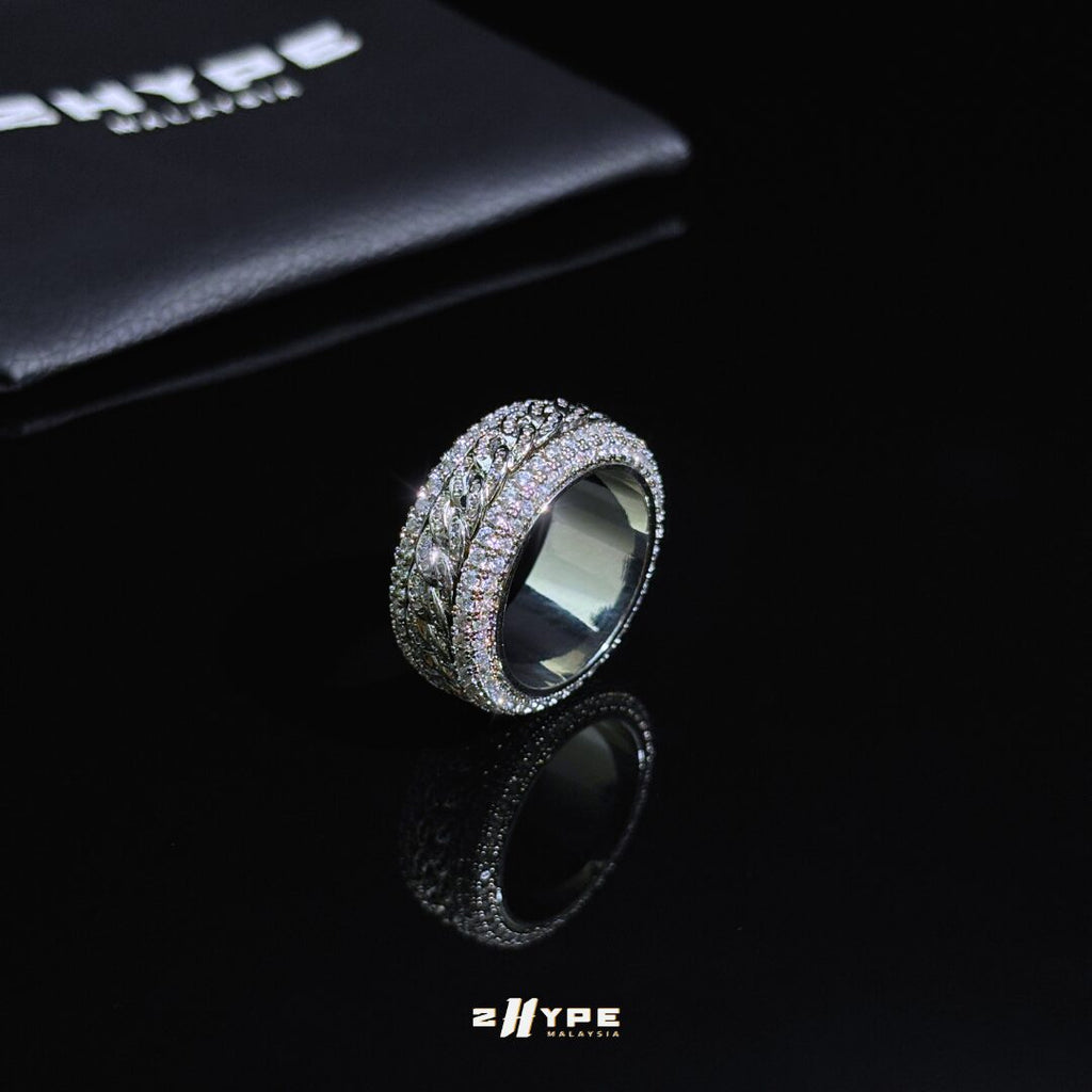 Iced Spinning Cuban Ring