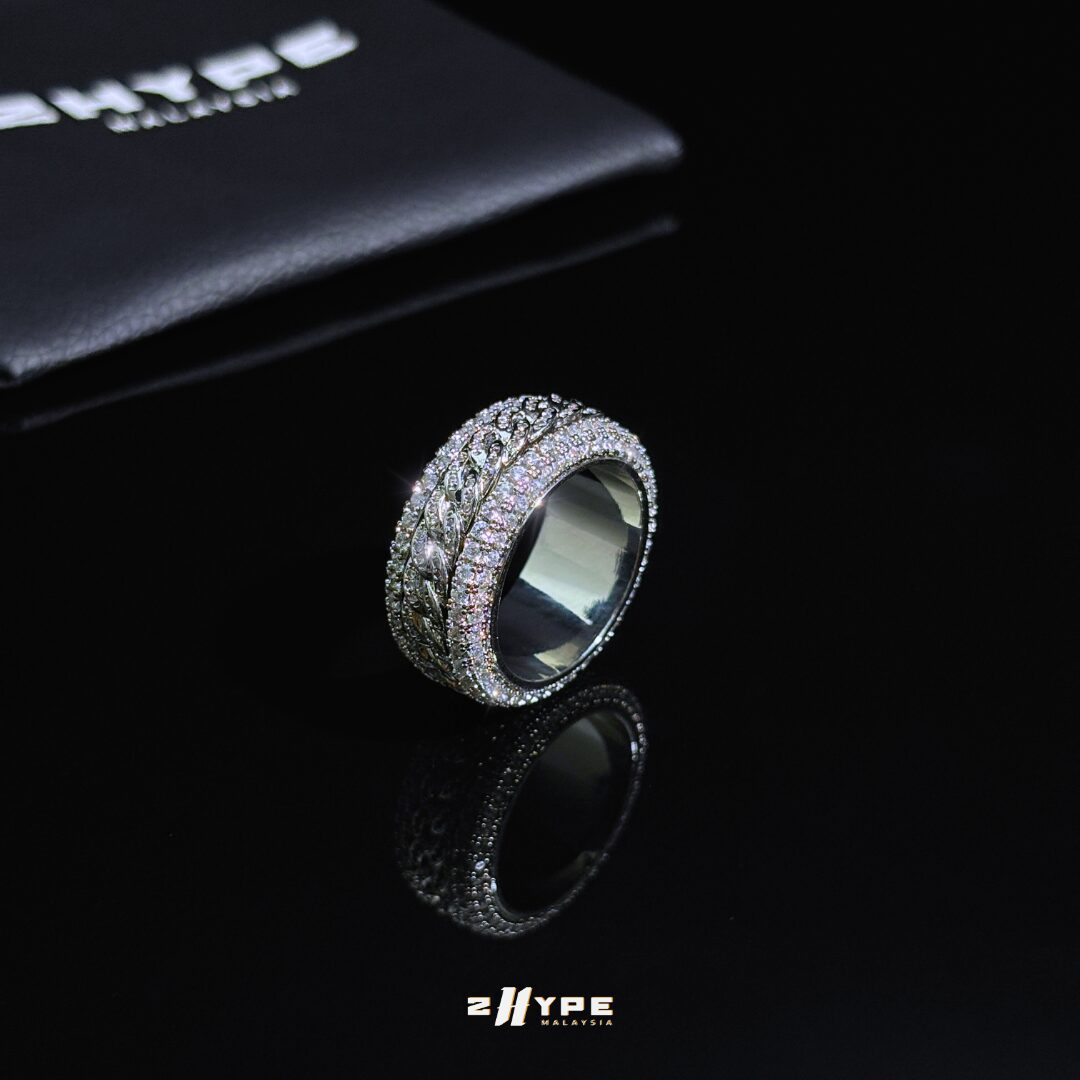 Iced Spinning Cuban Ring