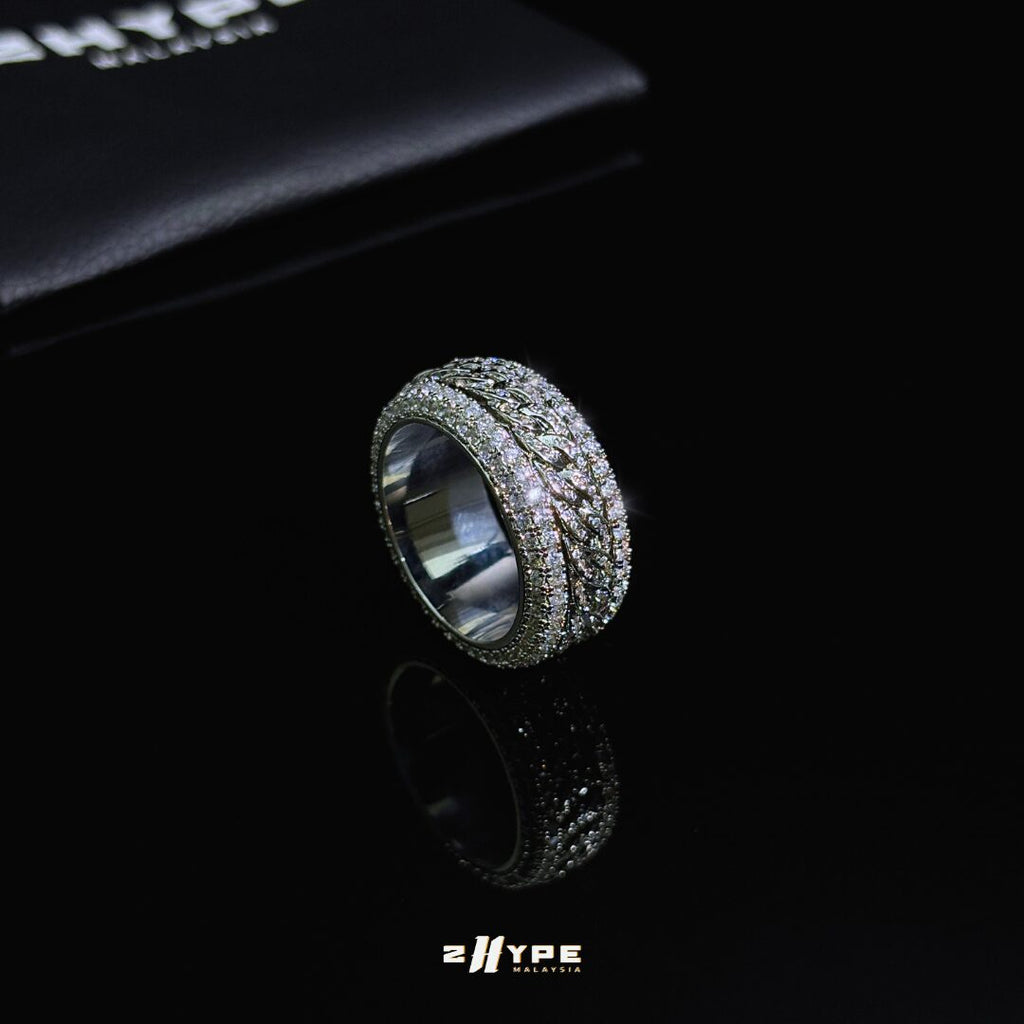 Iced Spinning Cuban Ring