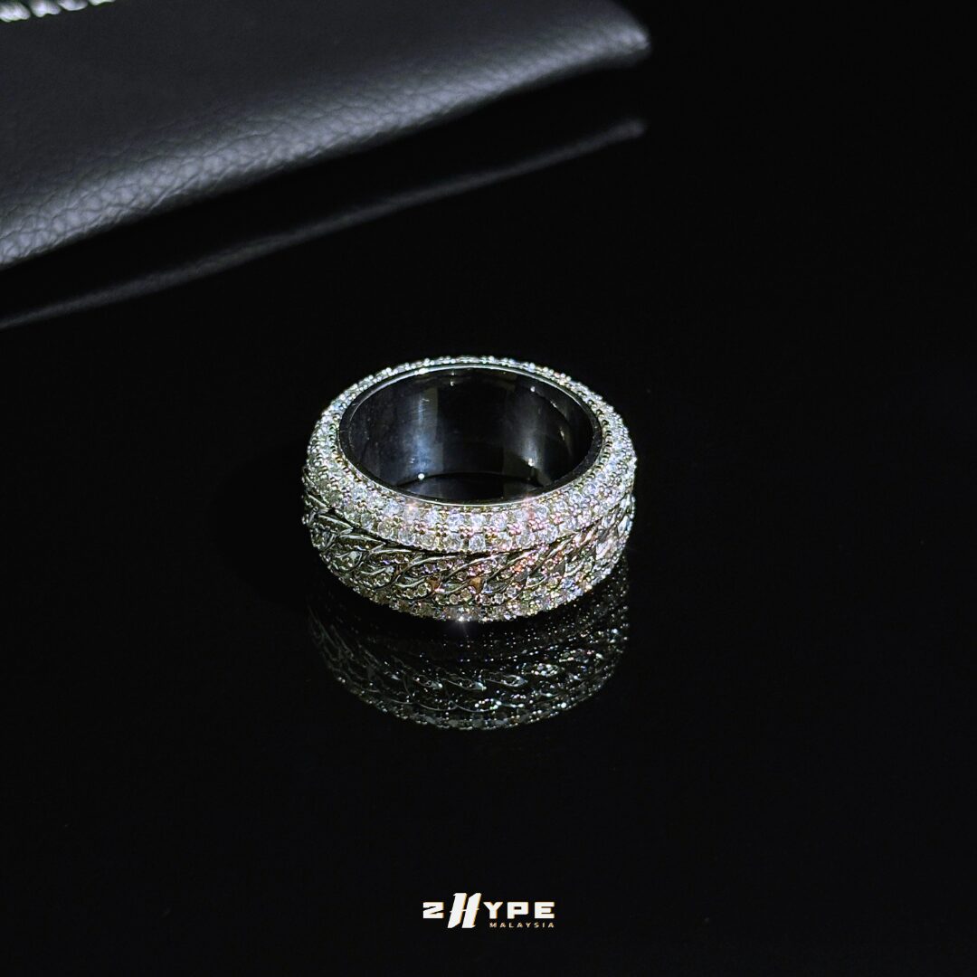 Iced Spinning Cuban Ring