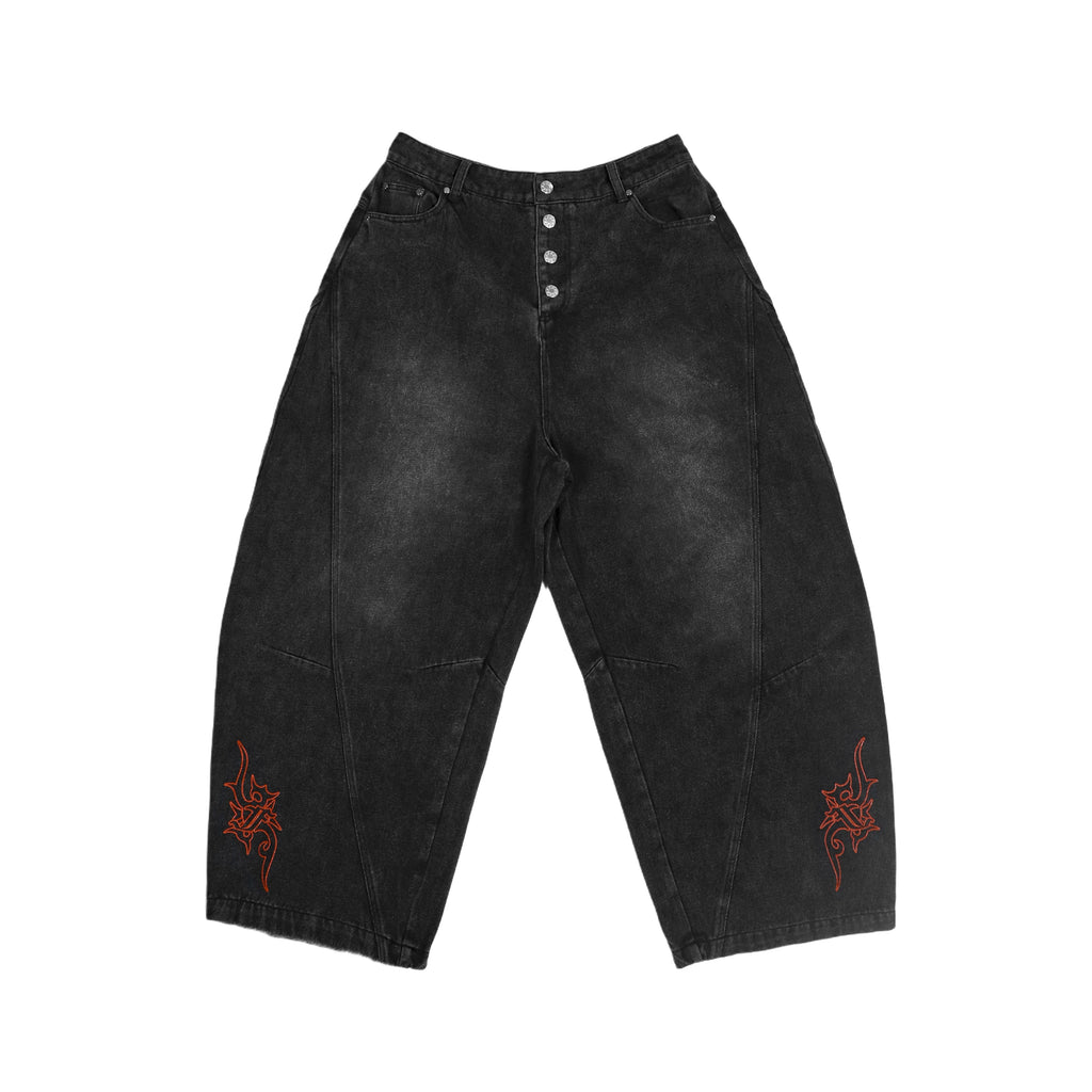 Aura Curved Jeans Black