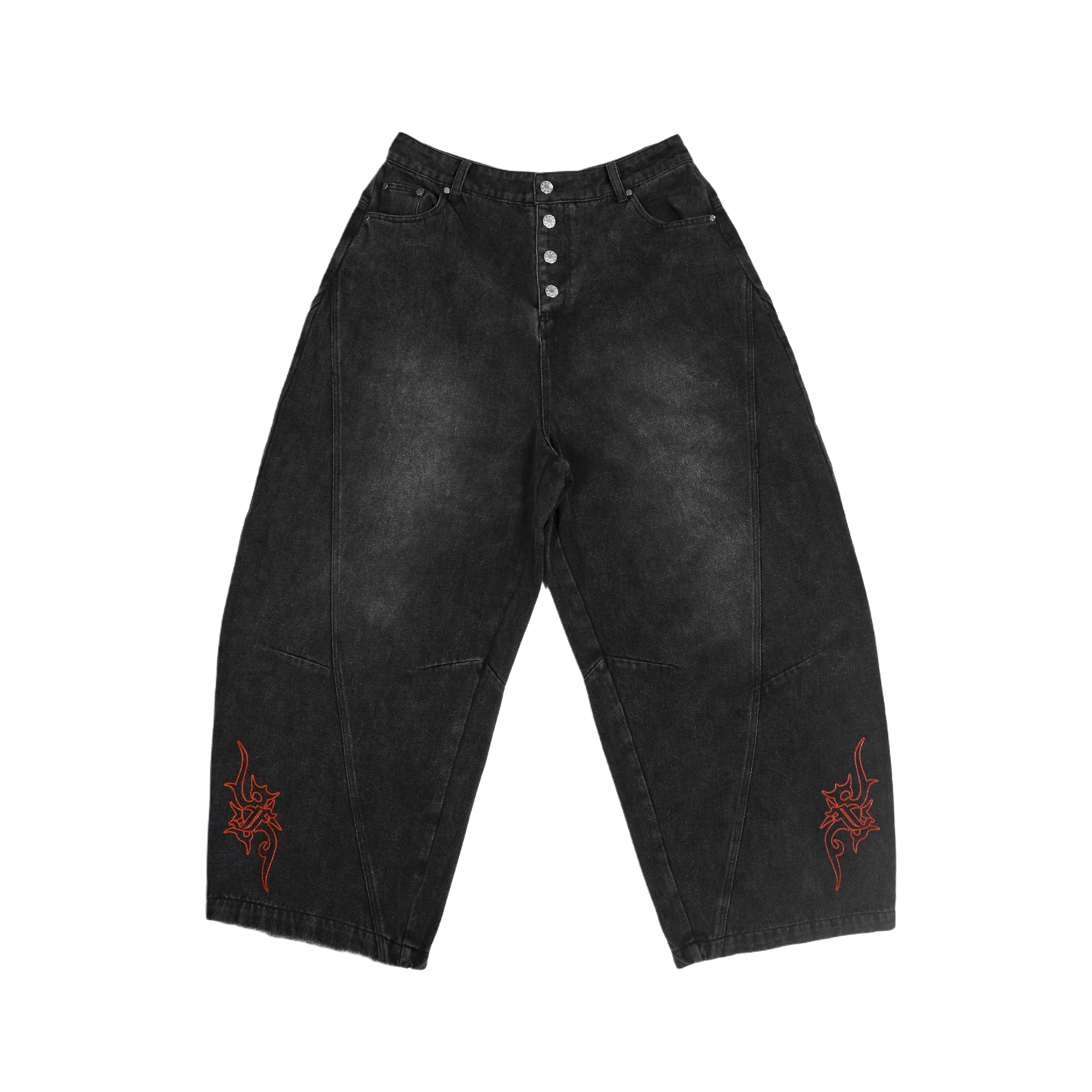 Aura Curved Jeans Black
