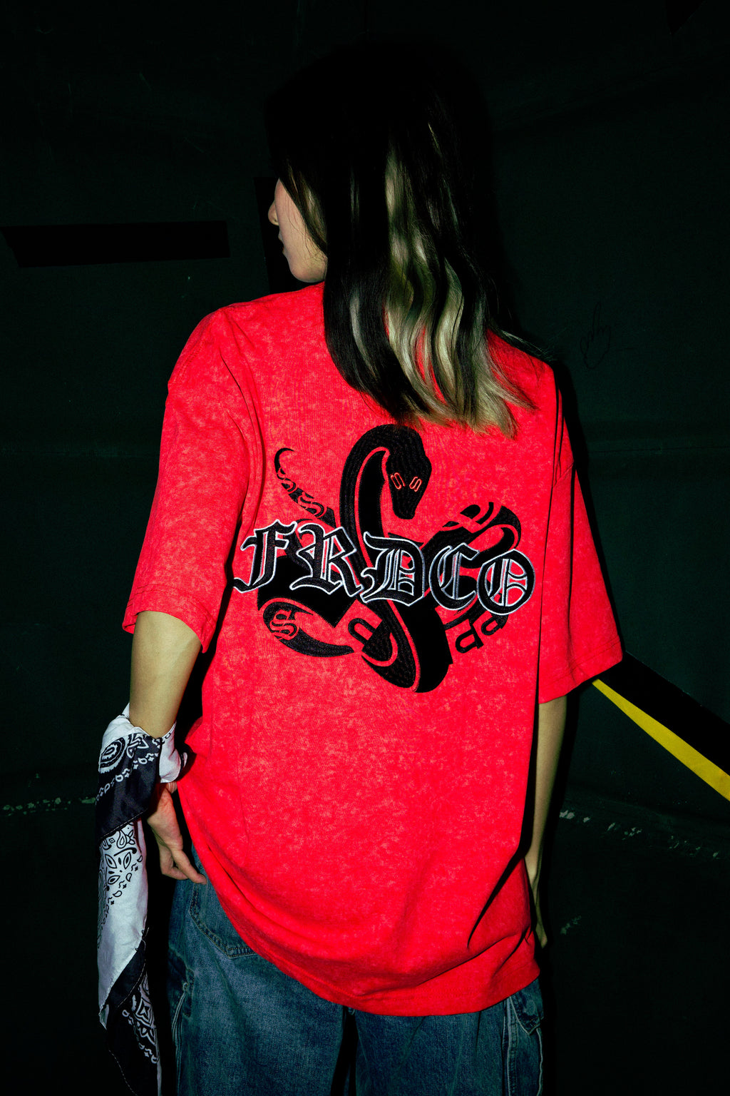 Triple S : Embroidery Snake Tee Red