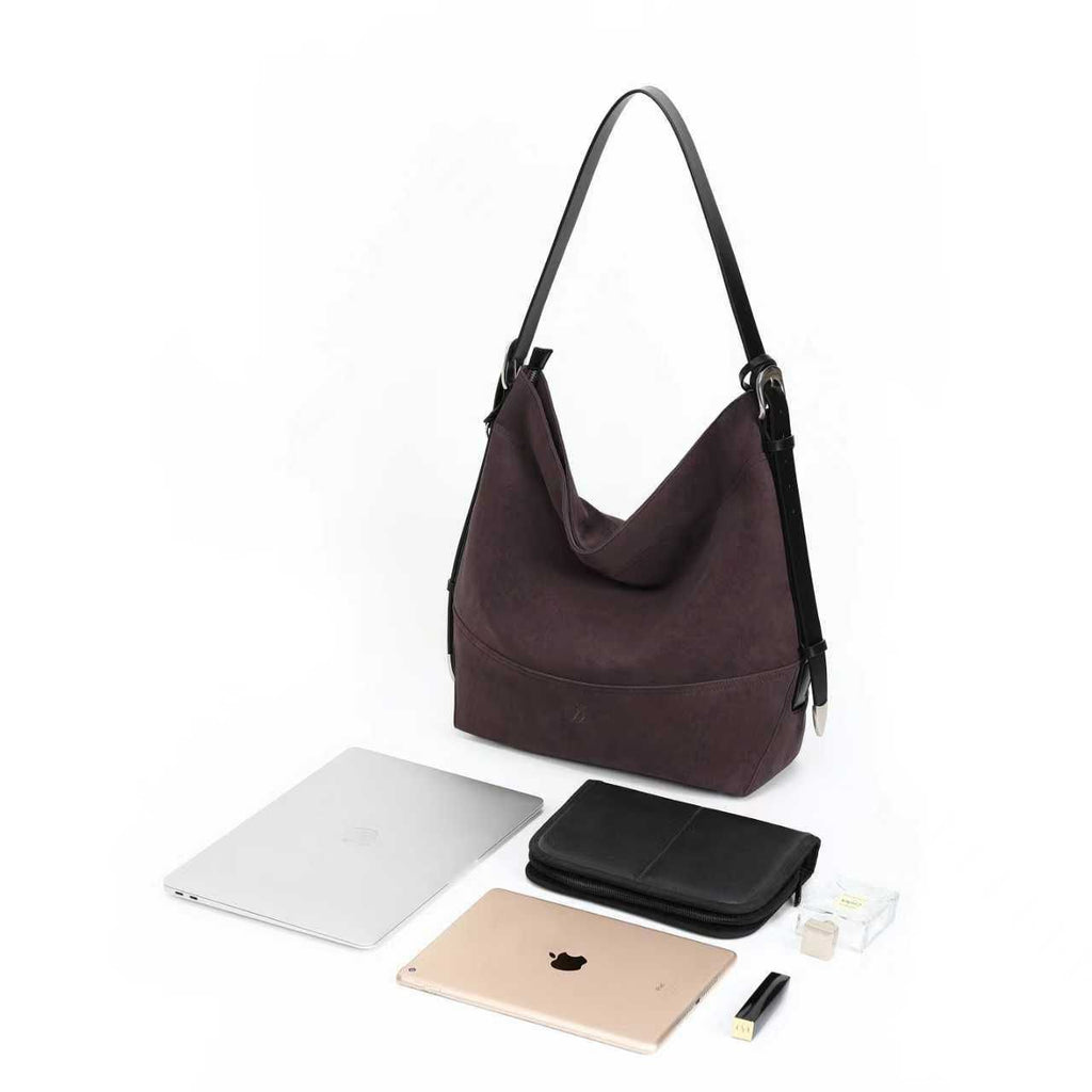 Kota Commuter Suede Hobo Bag