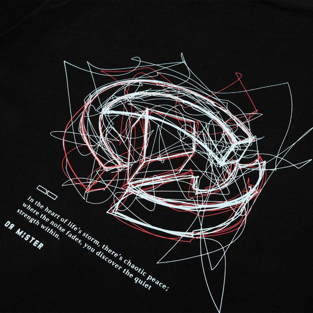 Scribbles Chaotic Peace L-Broad Tee - Black