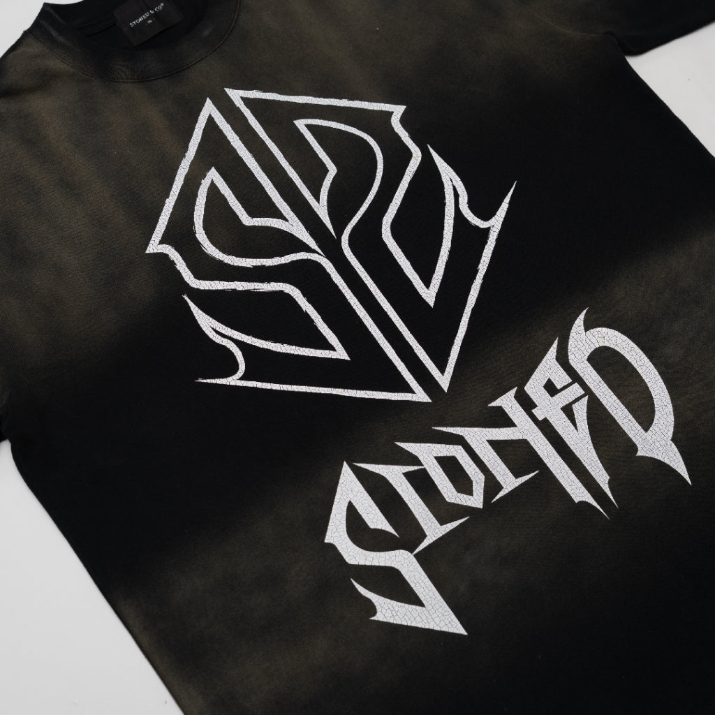 WBB25 : SS Metal Tee Washed Black