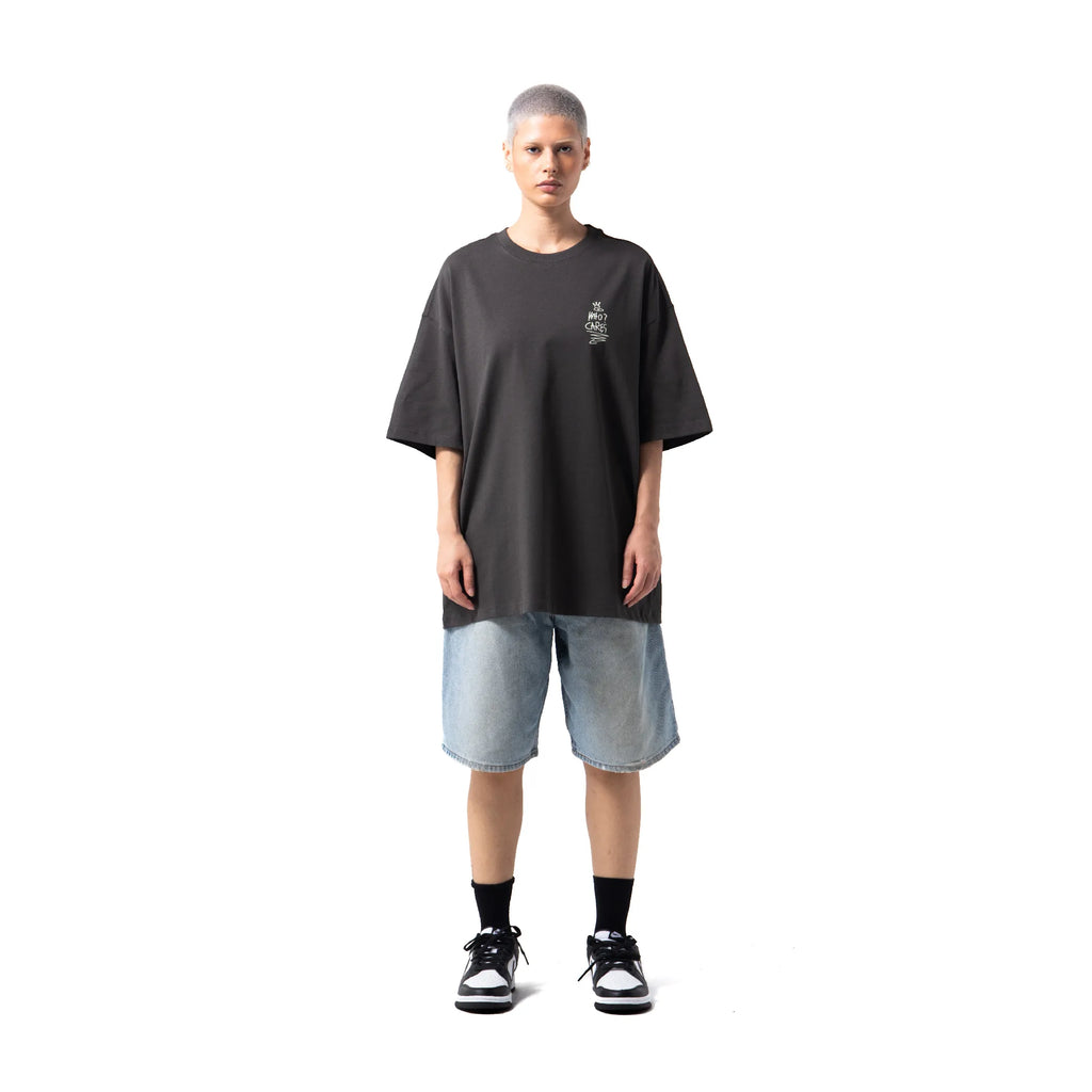 Burning Smiley Face Tee Black