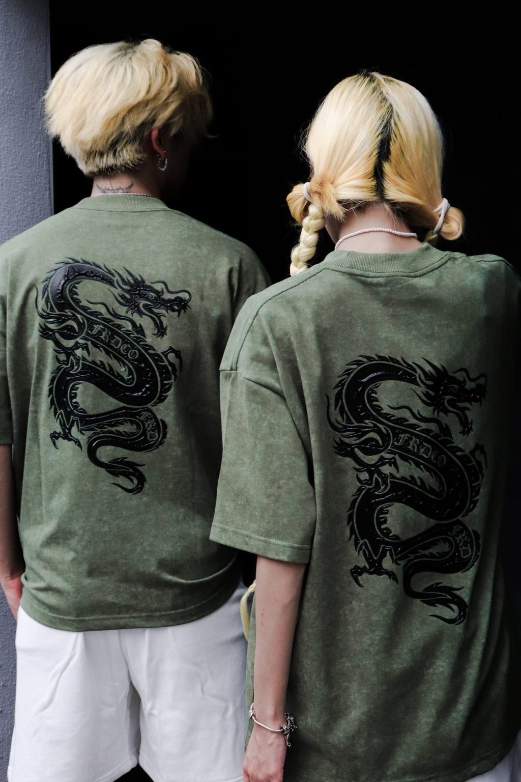 Dark Dragon Stoned Wash Tee Green