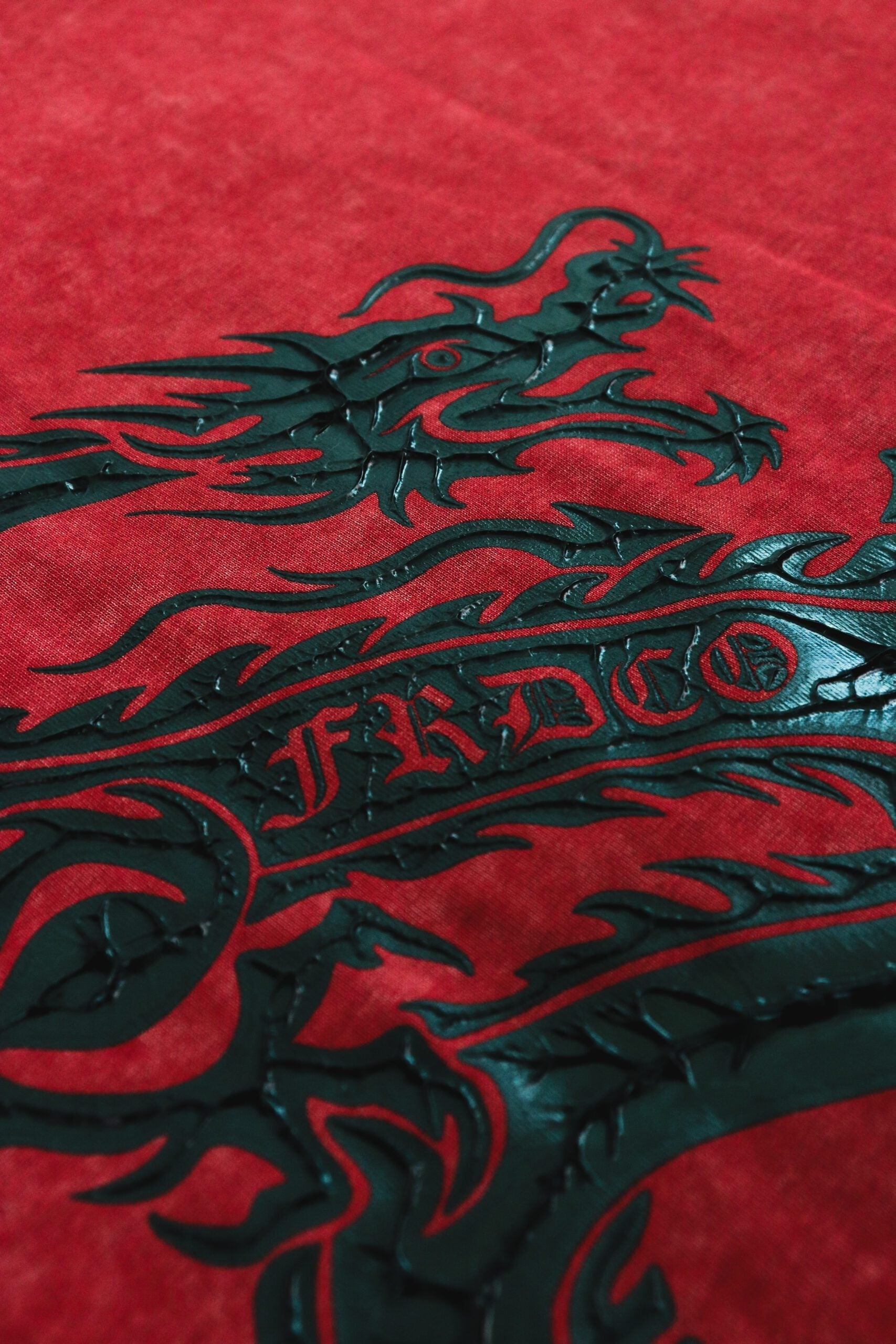Dark Dragon Stoned Wash Tee Red