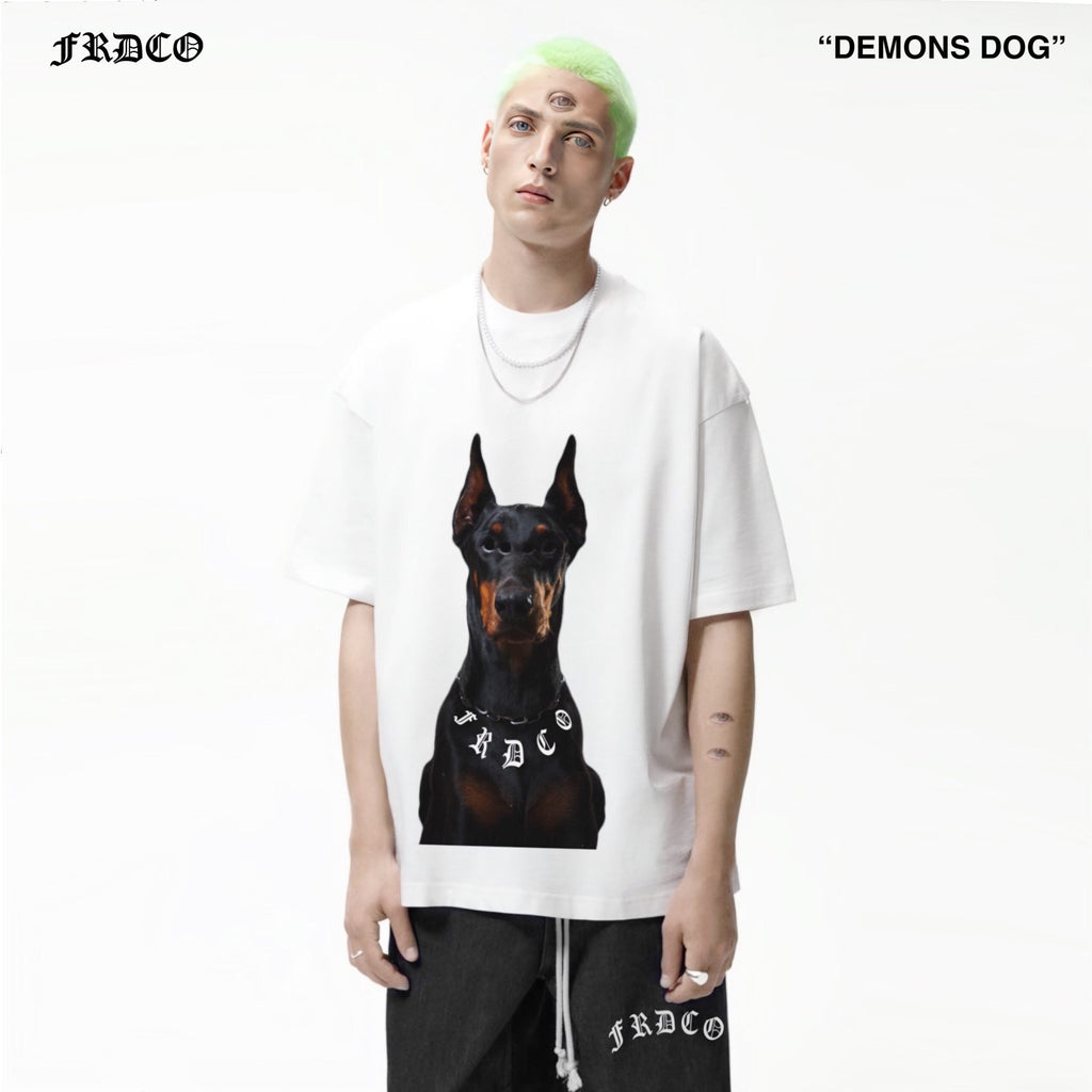 Dog Head Logo Tee White