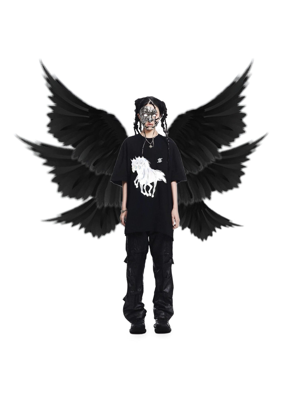 Ghost Horse Logo Tee Black