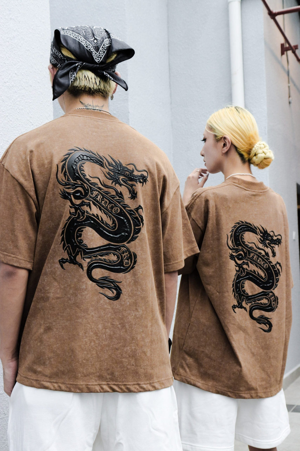 Dark Dragon Stoned Wash Tee Brown