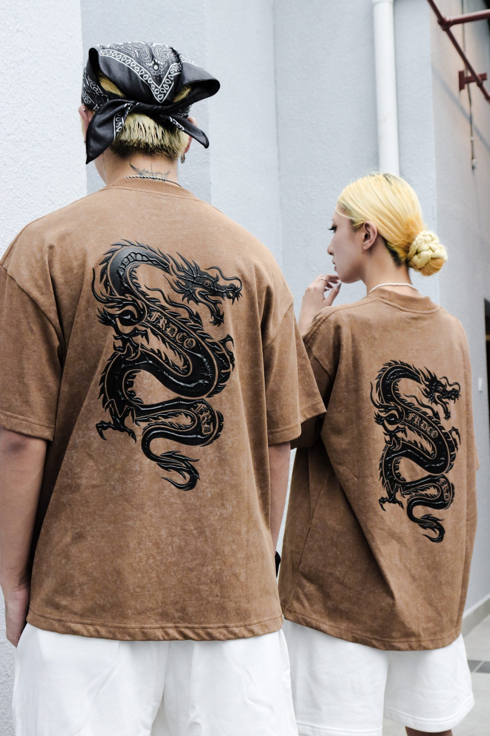 Dark Dragon Stoned Wash Tee Brown