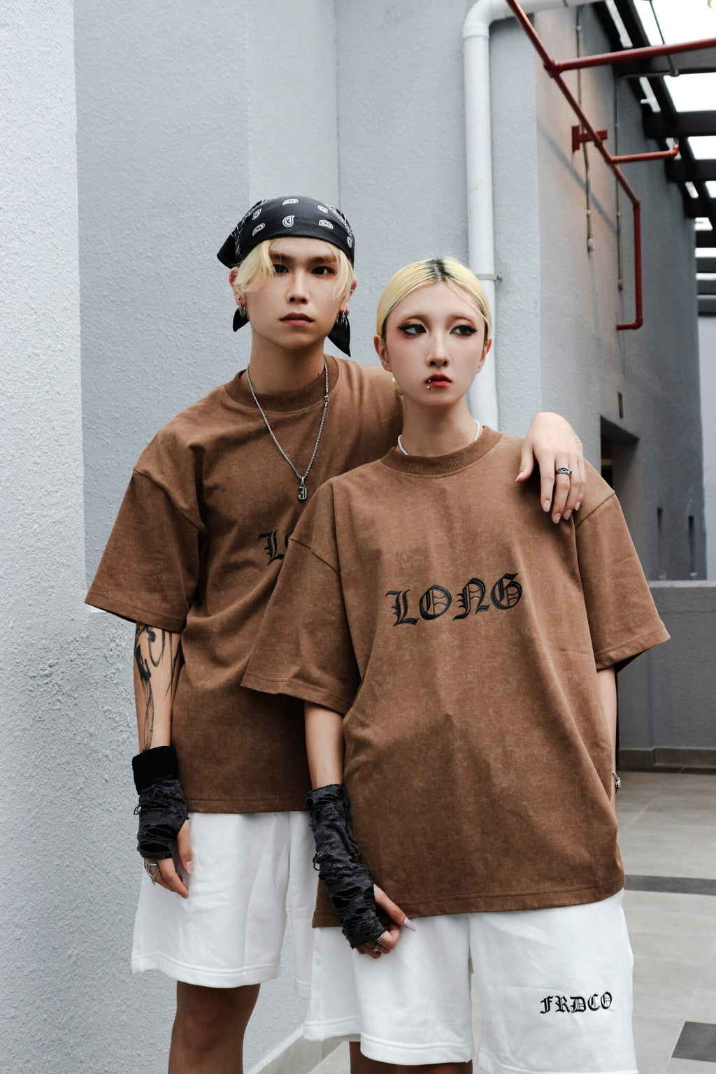 Dark Dragon Stoned Wash Tee Brown