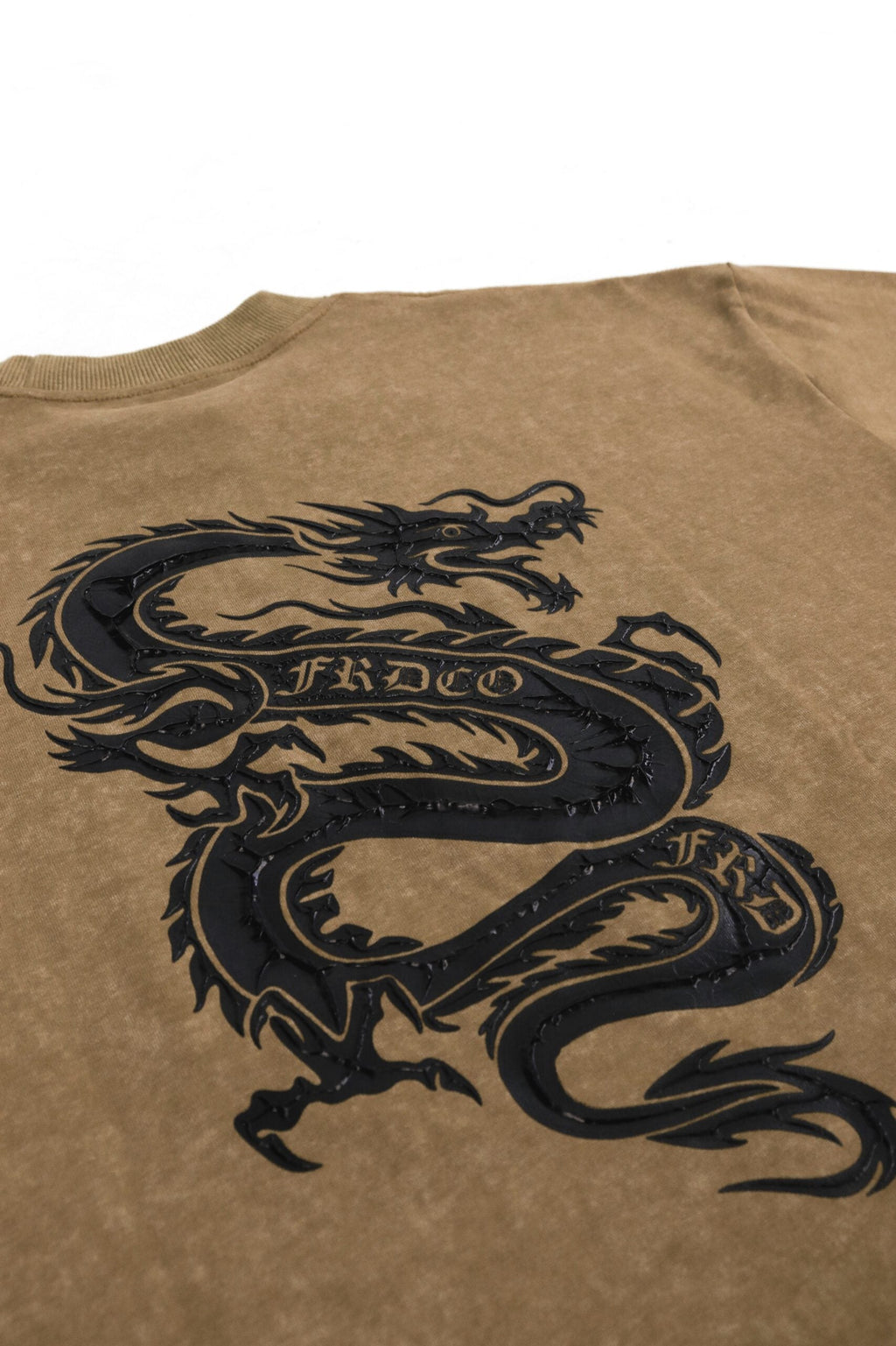 Dark Dragon Stoned Wash Tee Brown
