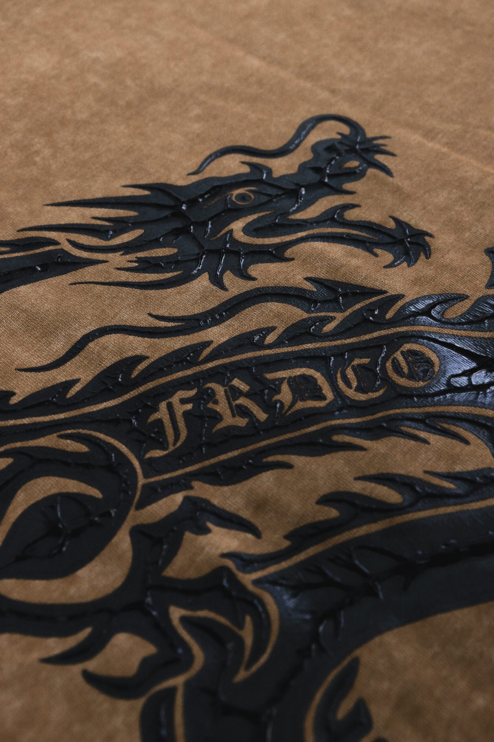 Dark Dragon Stoned Wash Tee Brown
