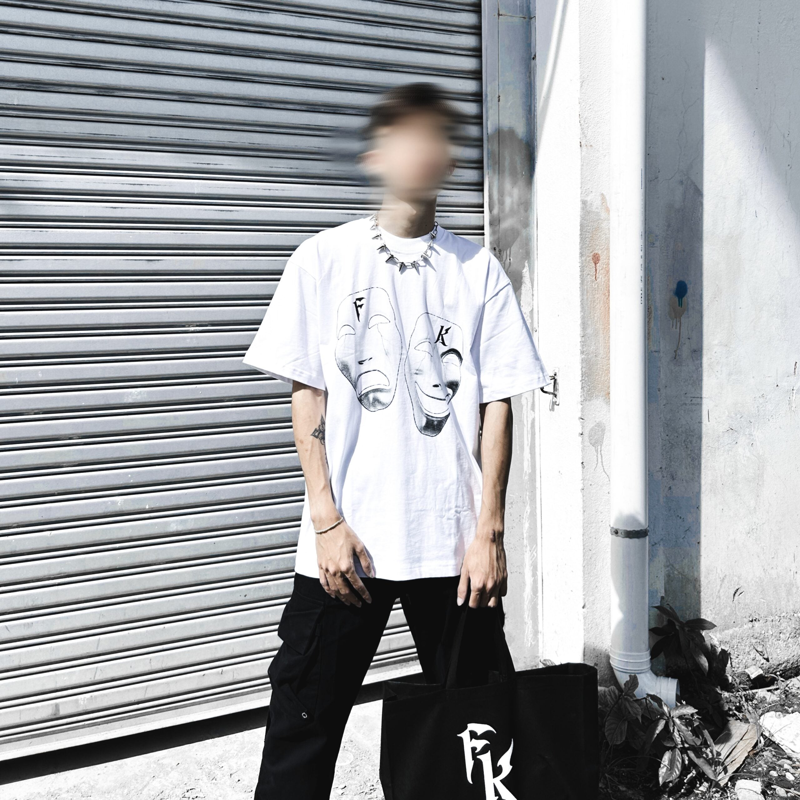 S23 Two Face Logo Tee White