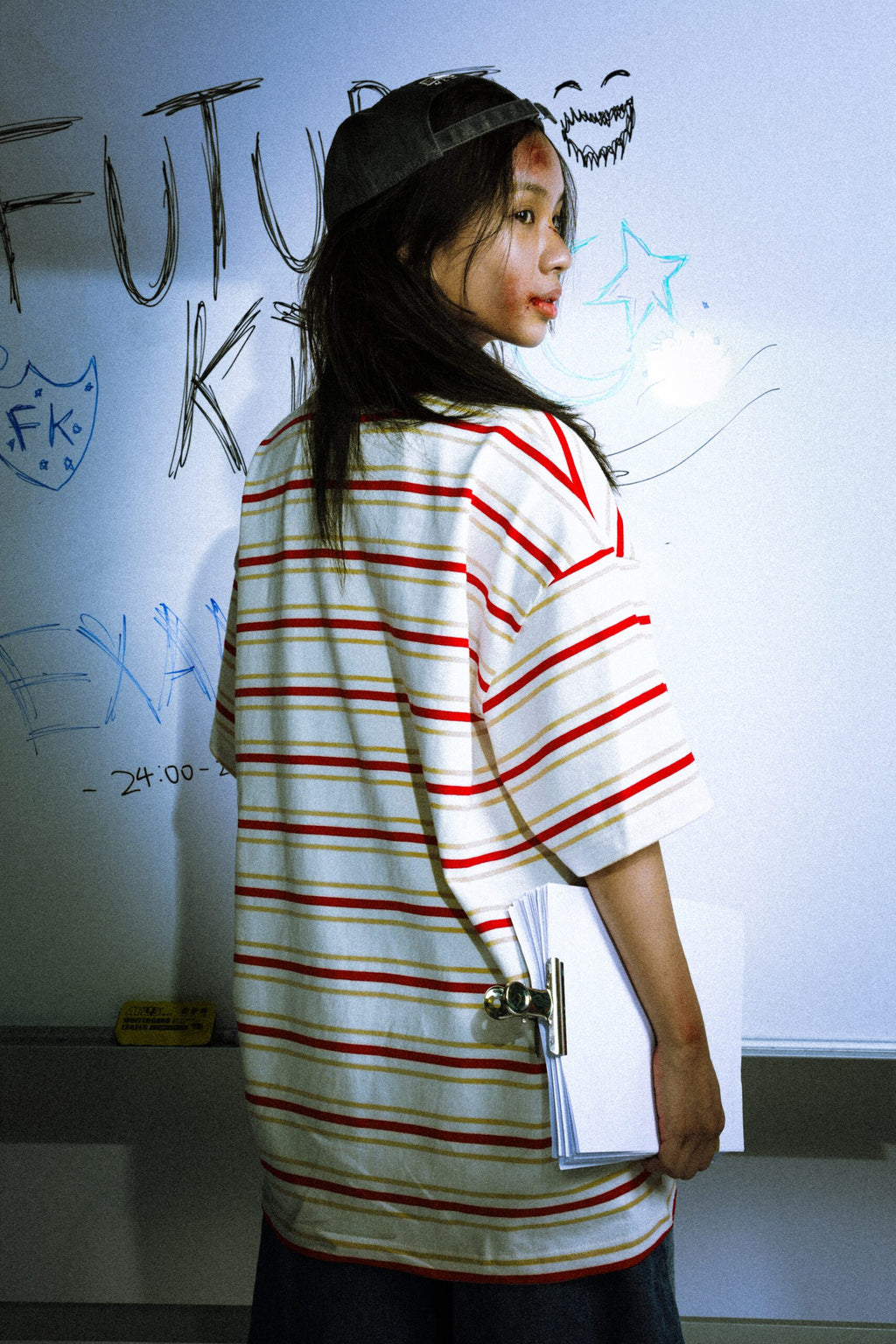 Social Test Stripes Tee Red