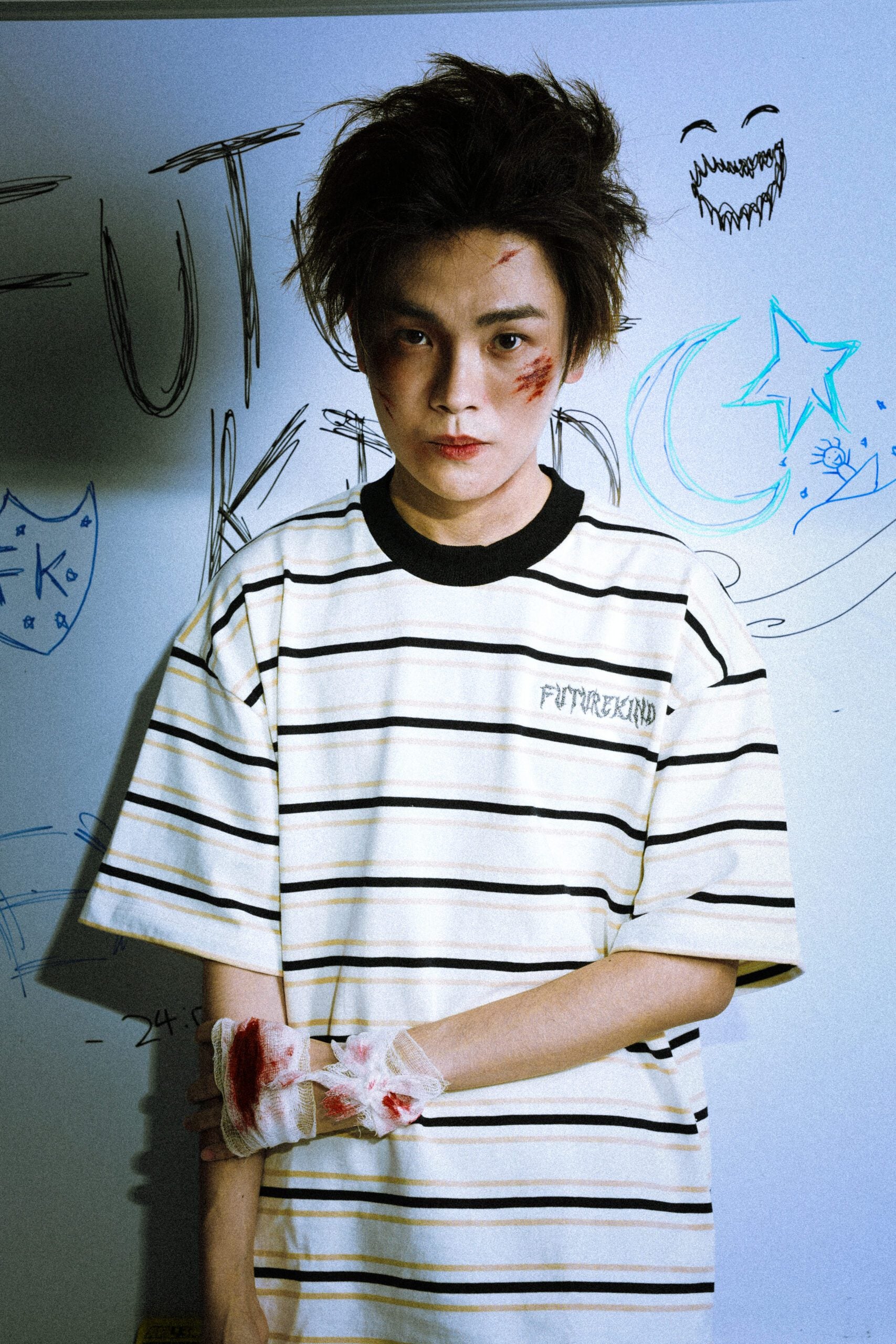 Social Test Stripes Tee Black