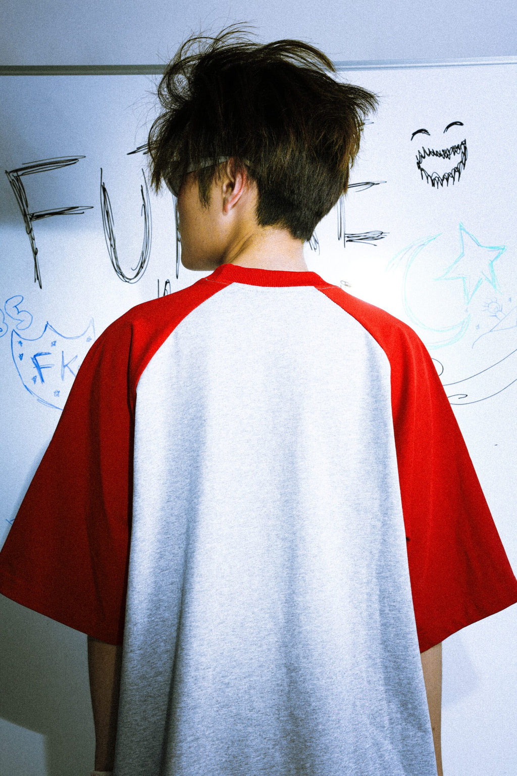 Social Test Retro Melange Tee Maroon