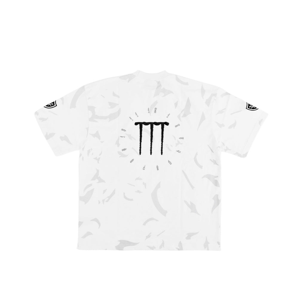 Time Crack Double Badges Tee White