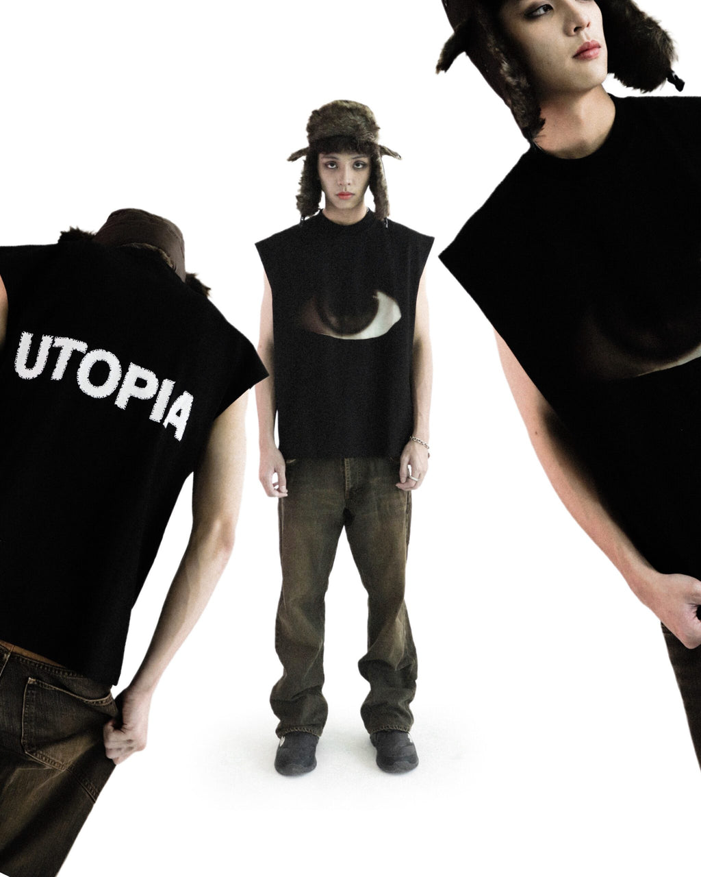 Utopia Third Eyes Non Sleeve Tee Black