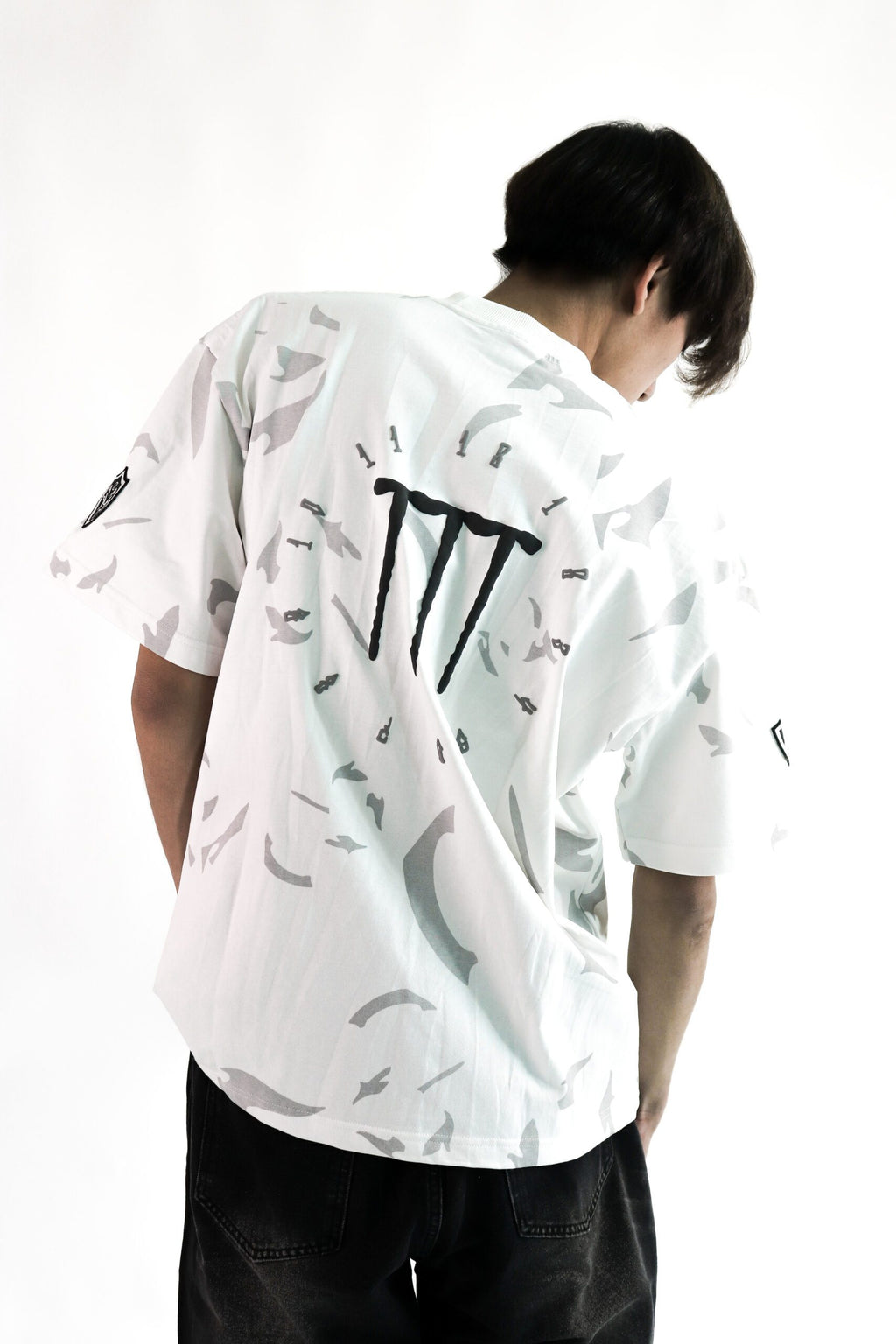 Time Crack Double Badges Tee White