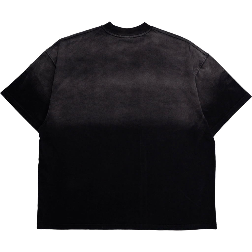 Washed Split Emblem Tee Black