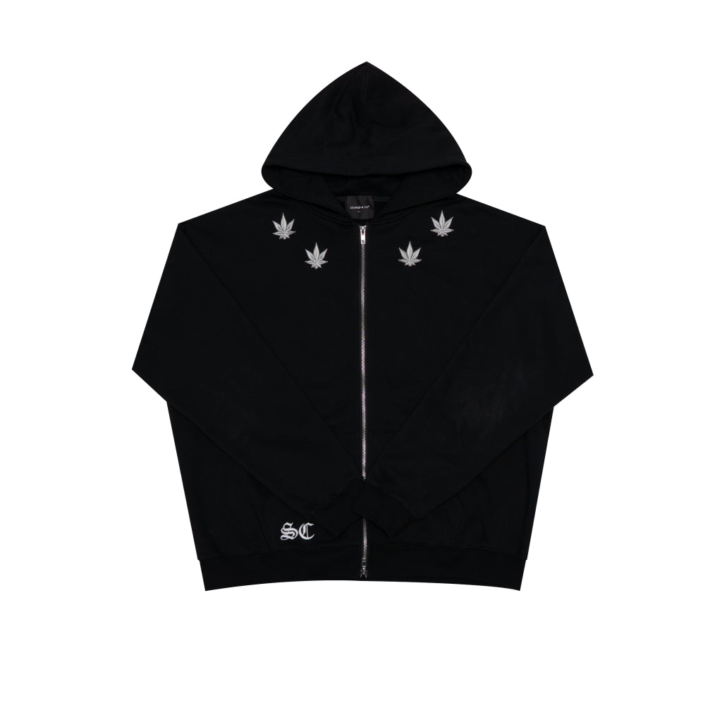 WBB25 : Quad Zipped Up Hoodie Black